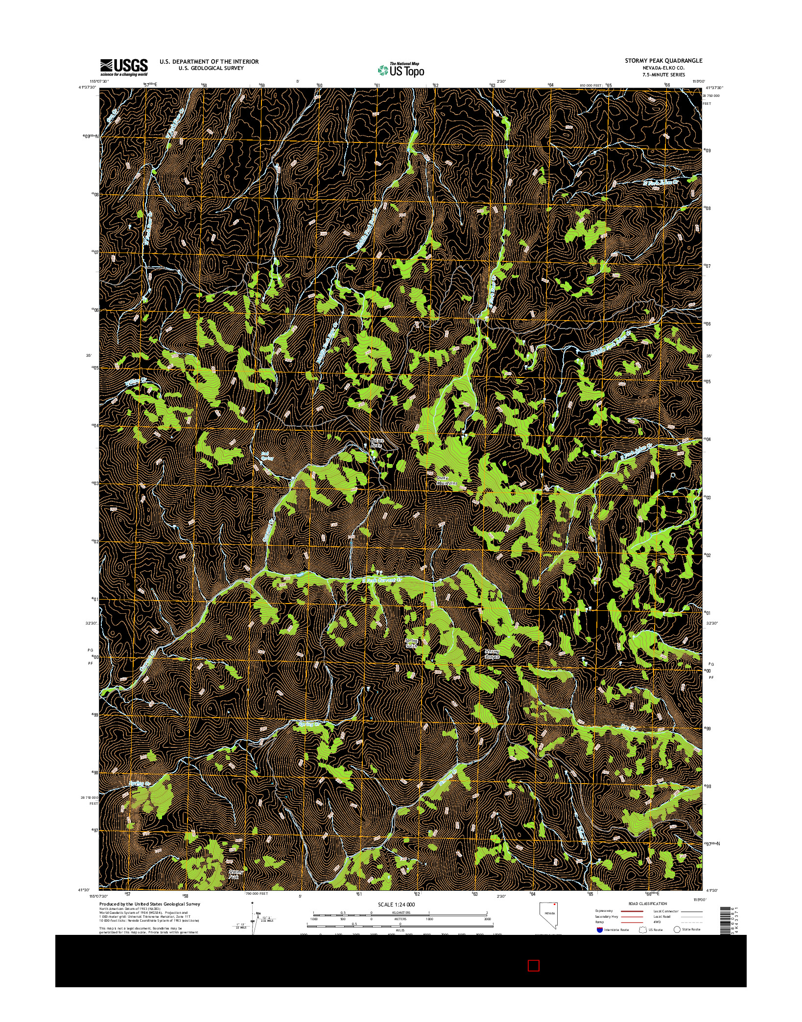 USGS US TOPO 7.5-MINUTE MAP FOR STORMY PEAK, NV 2014