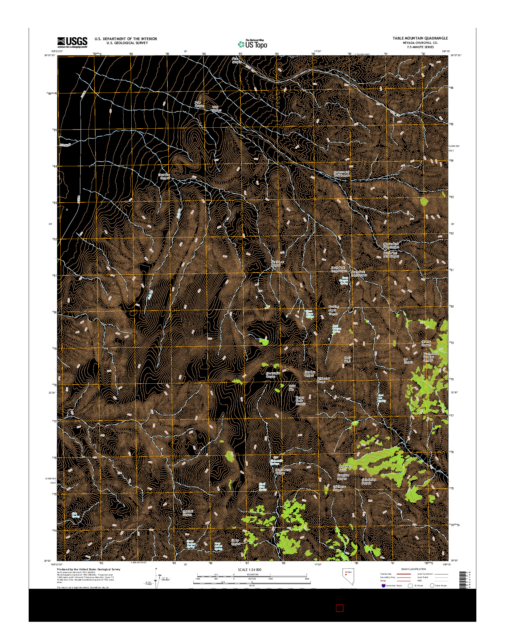 USGS US TOPO 7.5-MINUTE MAP FOR TABLE MOUNTAIN, NV 2014