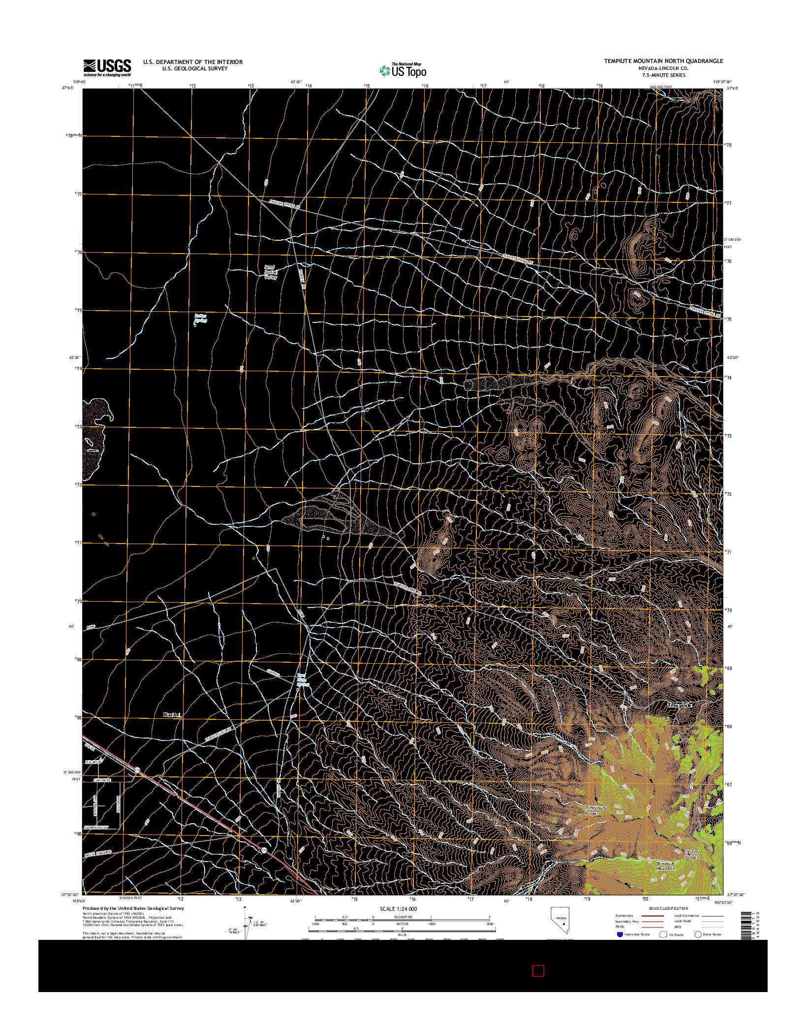 USGS US TOPO 7.5-MINUTE MAP FOR TEMPIUTE MOUNTAIN NORTH, NV 2014