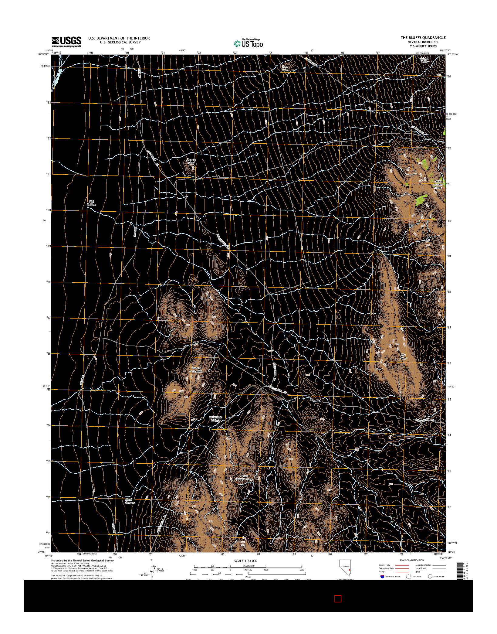 USGS US TOPO 7.5-MINUTE MAP FOR THE BLUFFS, NV 2014