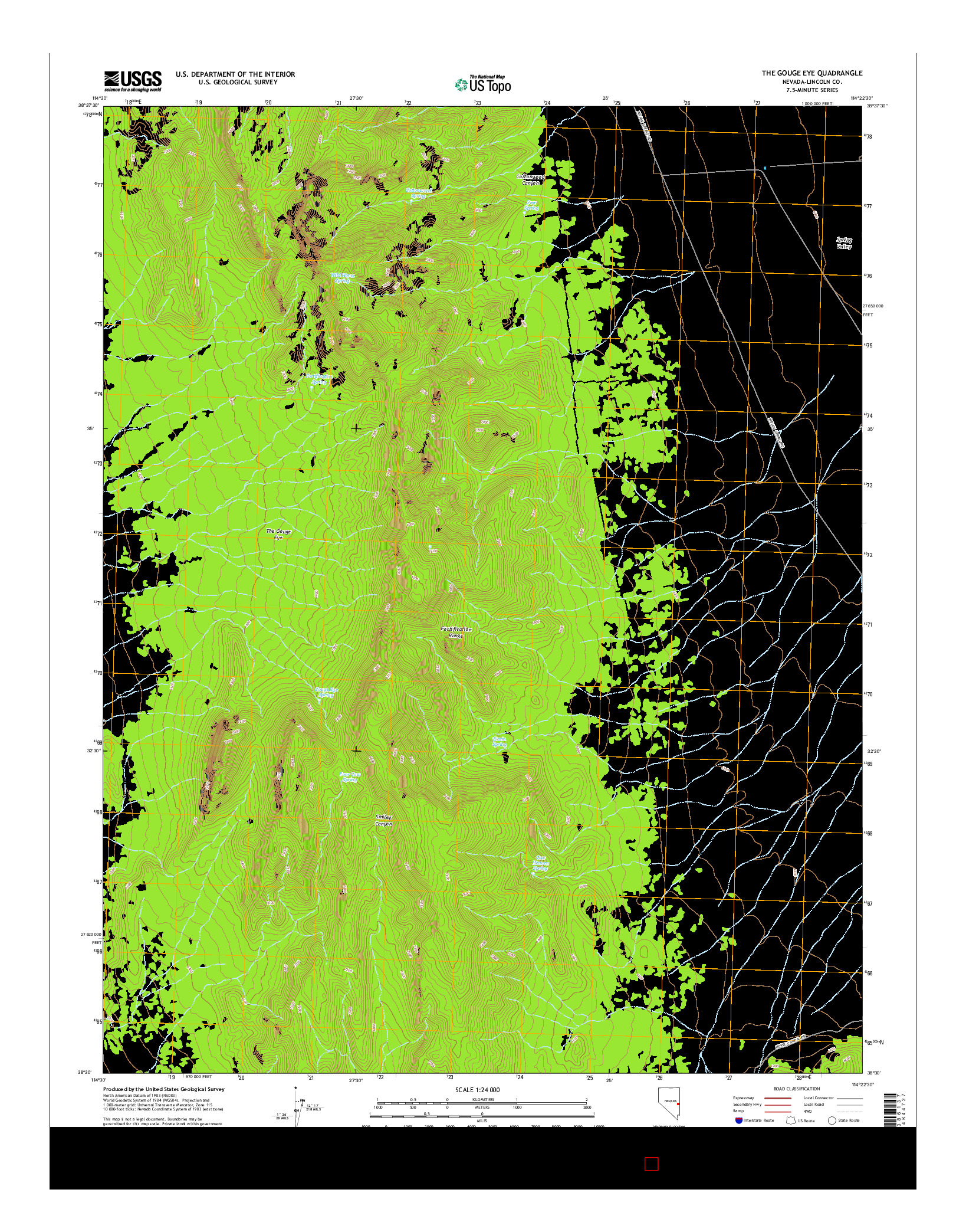 USGS US TOPO 7.5-MINUTE MAP FOR THE GOUGE EYE, NV 2014