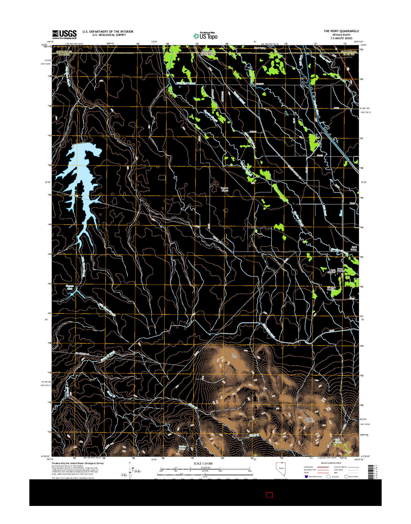 USGS US TOPO 7.5-MINUTE MAP FOR THE POINT, NV-ID 2014