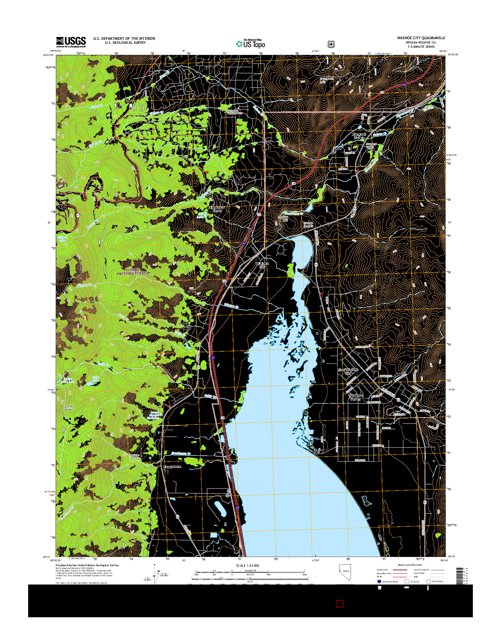 USGS US TOPO 7.5-MINUTE MAP FOR WASHOE CITY, NV 2014