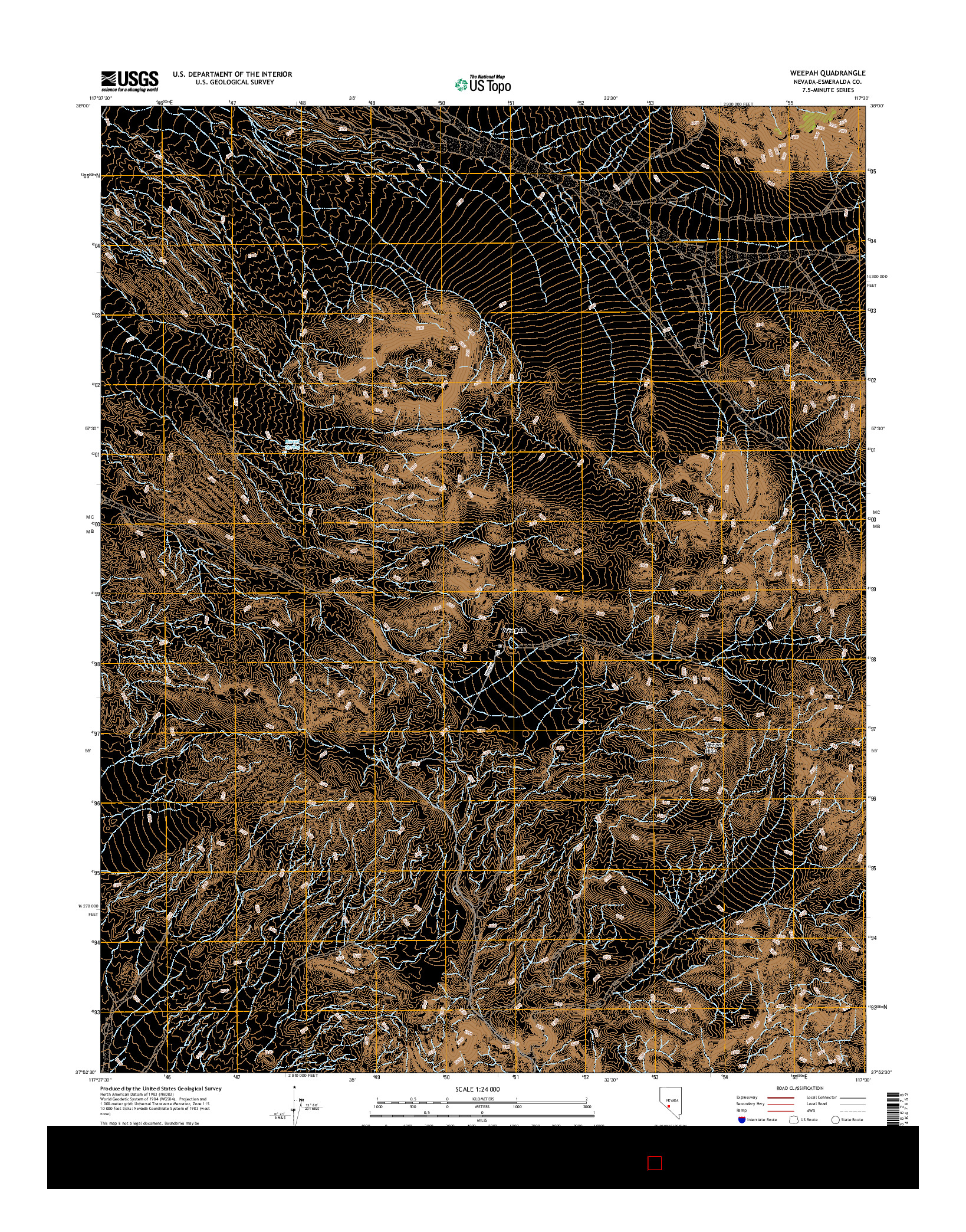 USGS US TOPO 7.5-MINUTE MAP FOR WEEPAH, NV 2014