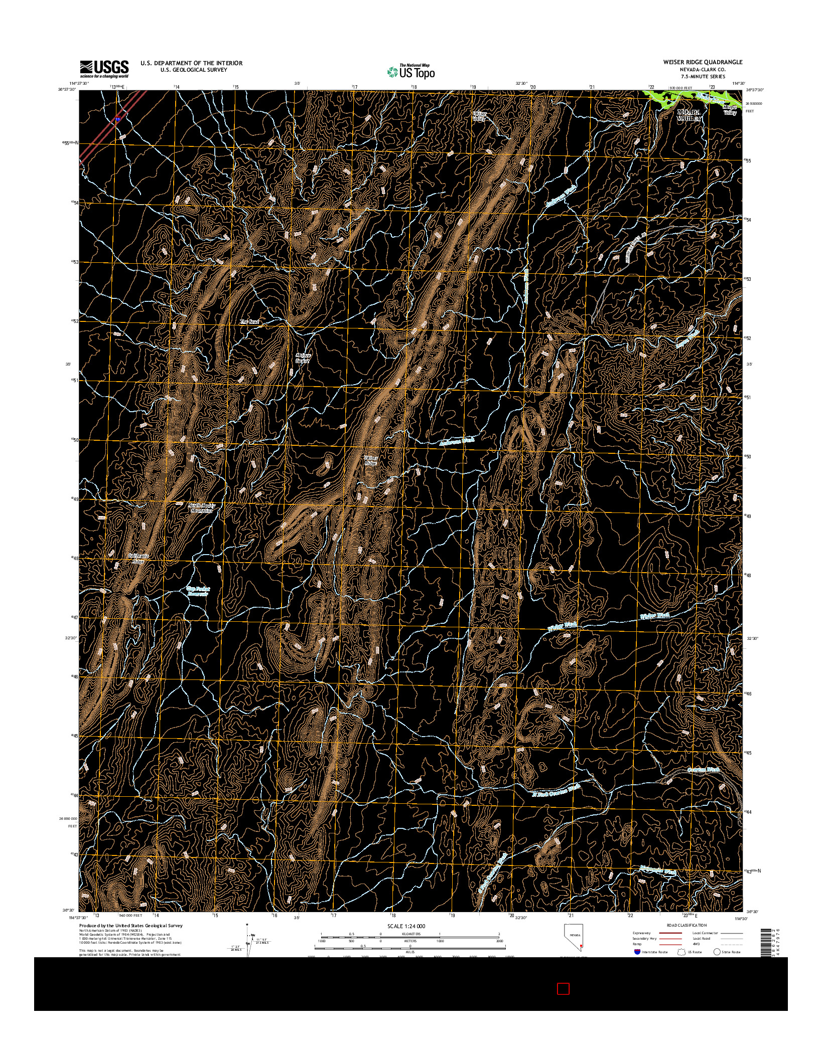 USGS US TOPO 7.5-MINUTE MAP FOR WEISER RIDGE, NV 2014