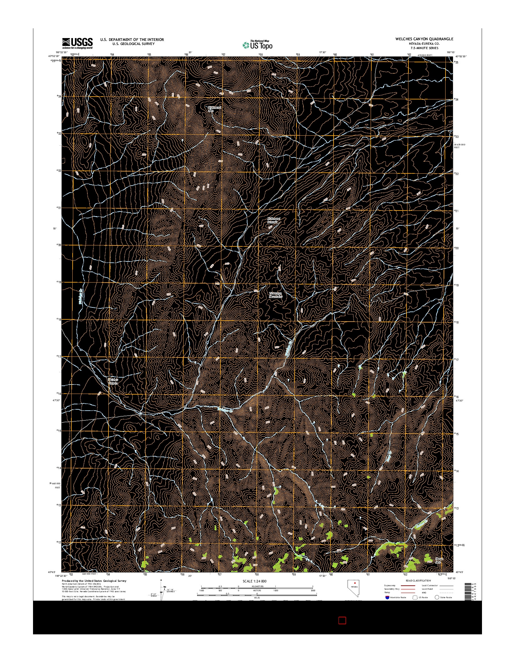 USGS US TOPO 7.5-MINUTE MAP FOR WELCHES CANYON, NV 2014