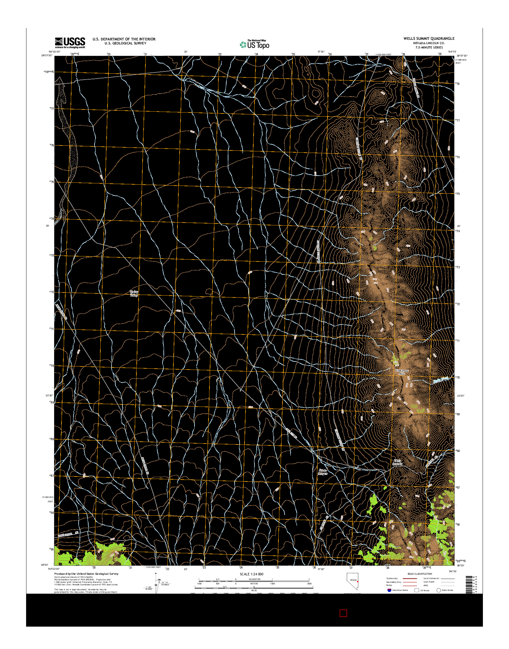 USGS US TOPO 7.5-MINUTE MAP FOR WELLS SUMMIT, NV 2014