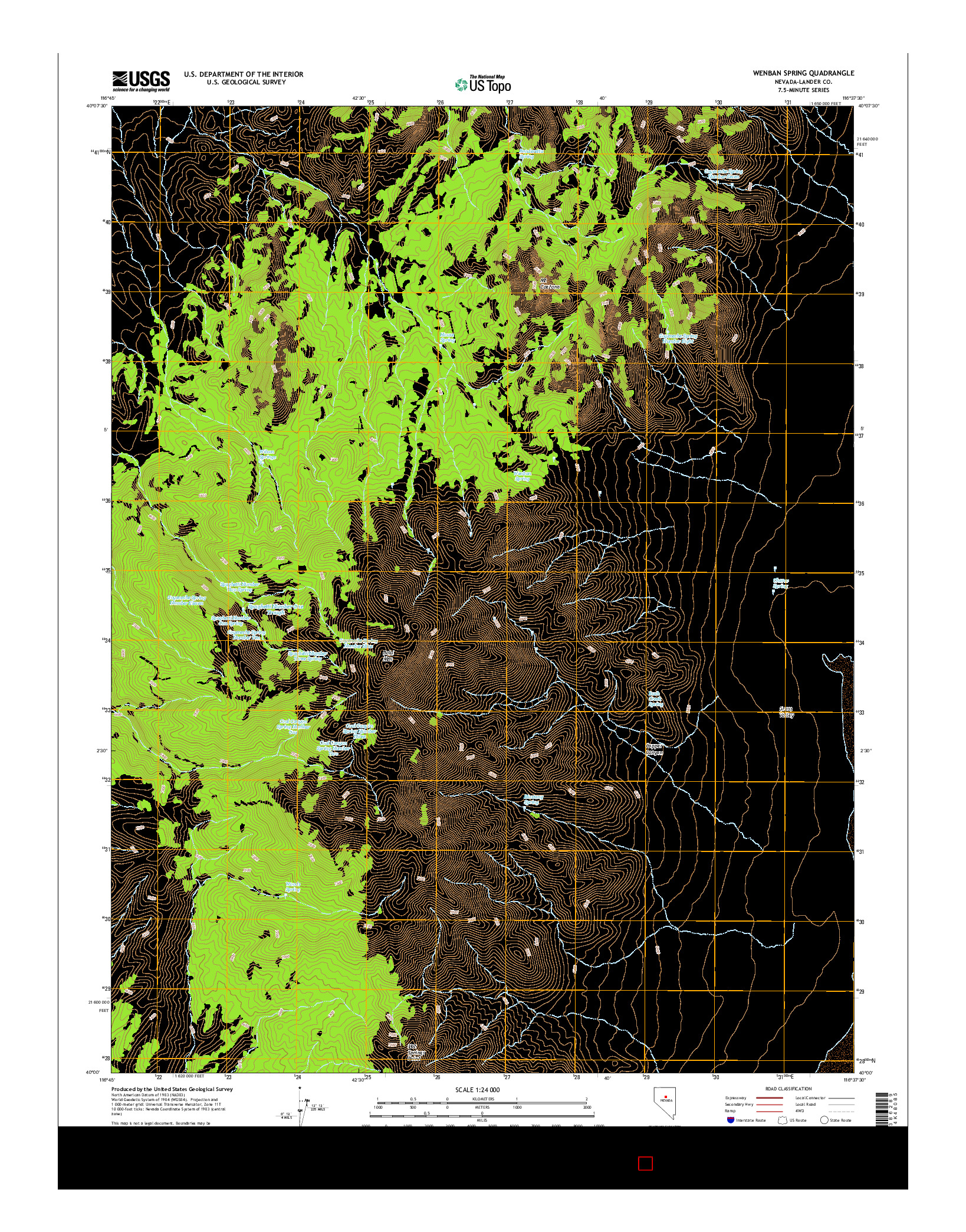 USGS US TOPO 7.5-MINUTE MAP FOR WENBAN SPRING, NV 2014