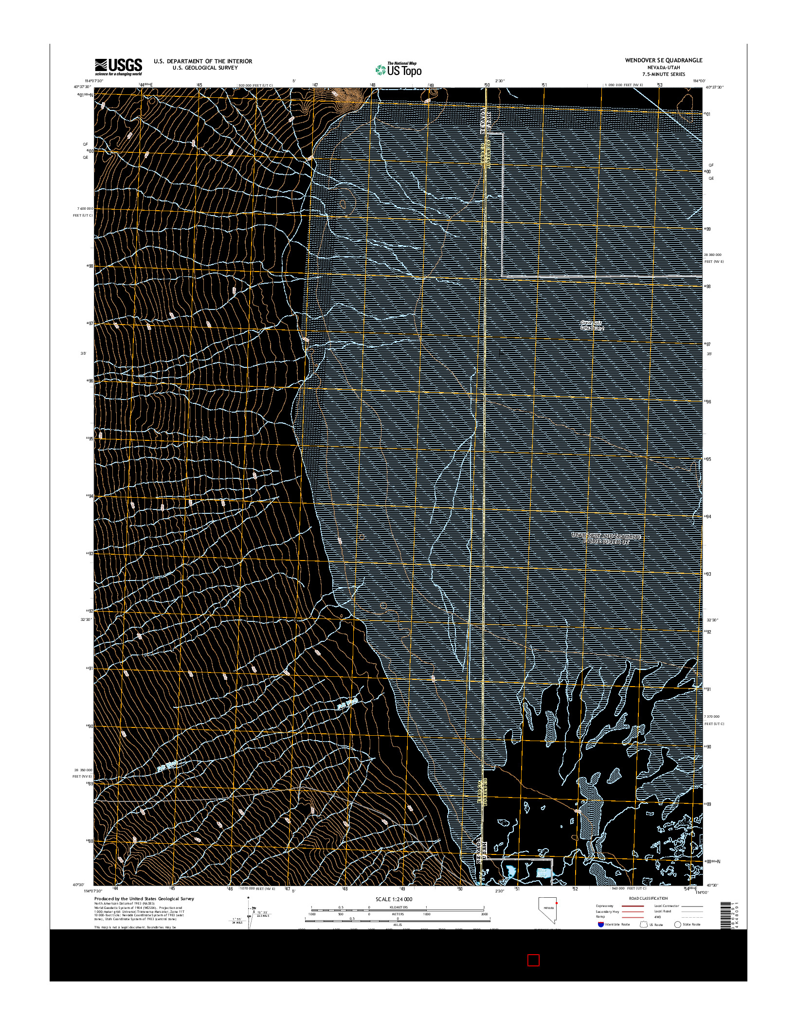 USGS US TOPO 7.5-MINUTE MAP FOR WENDOVER SE, NV-UT 2014