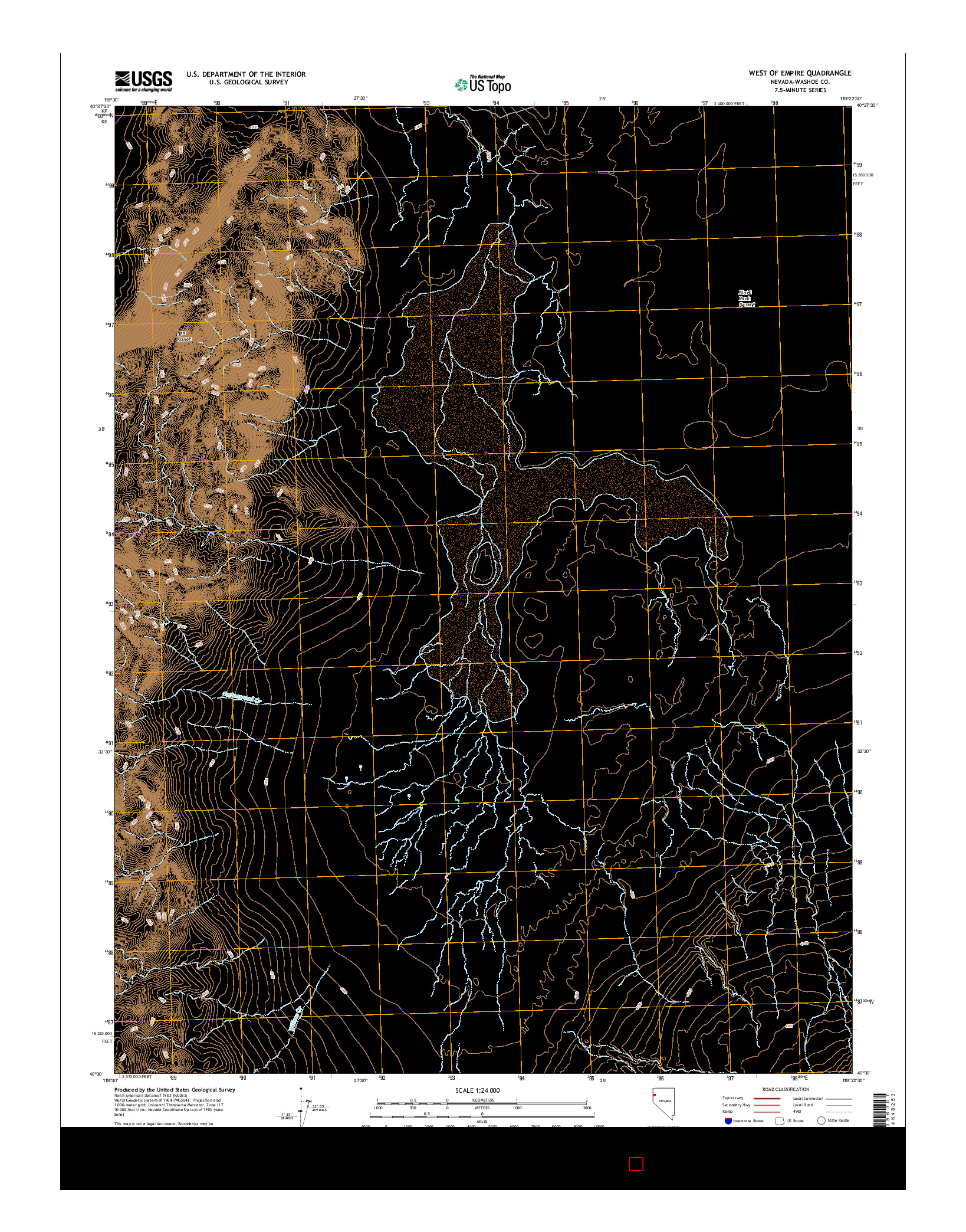 USGS US TOPO 7.5-MINUTE MAP FOR WEST OF EMPIRE, NV 2014