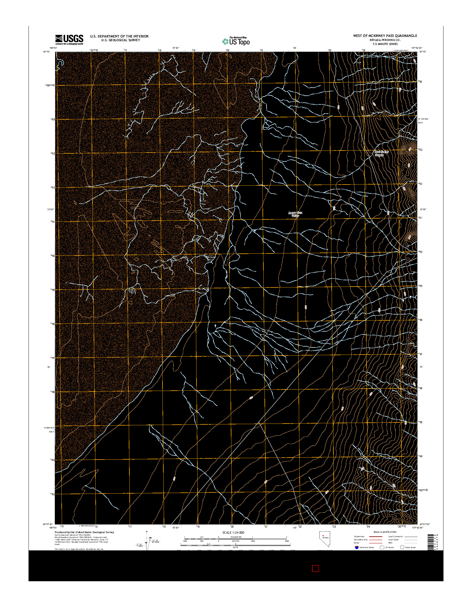 USGS US TOPO 7.5-MINUTE MAP FOR WEST OF MCKINNEY PASS, NV 2014