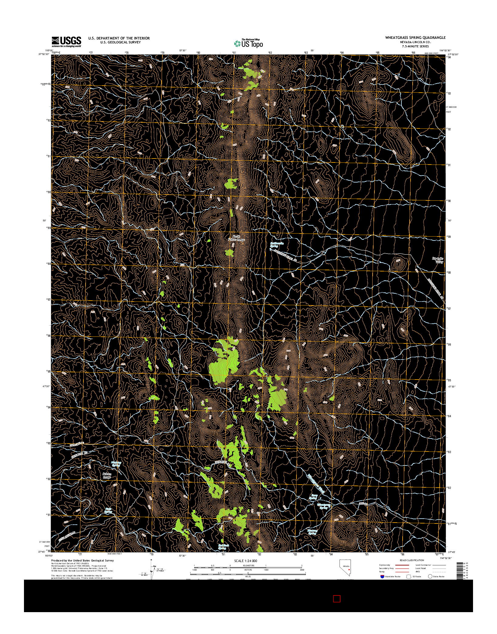 USGS US TOPO 7.5-MINUTE MAP FOR WHEATGRASS SPRING, NV 2014