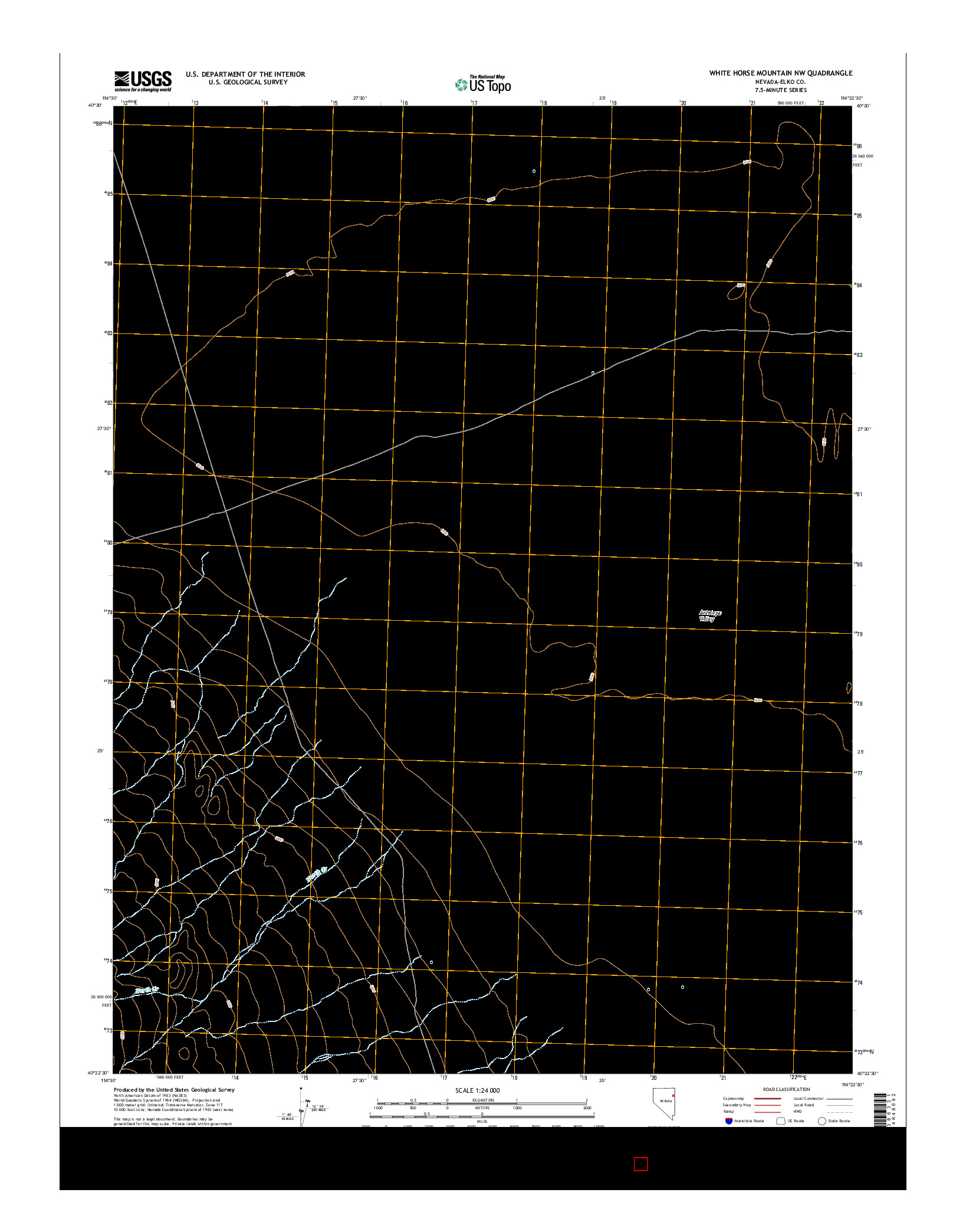 USGS US TOPO 7.5-MINUTE MAP FOR WHITE HORSE MOUNTAIN NW, NV 2014