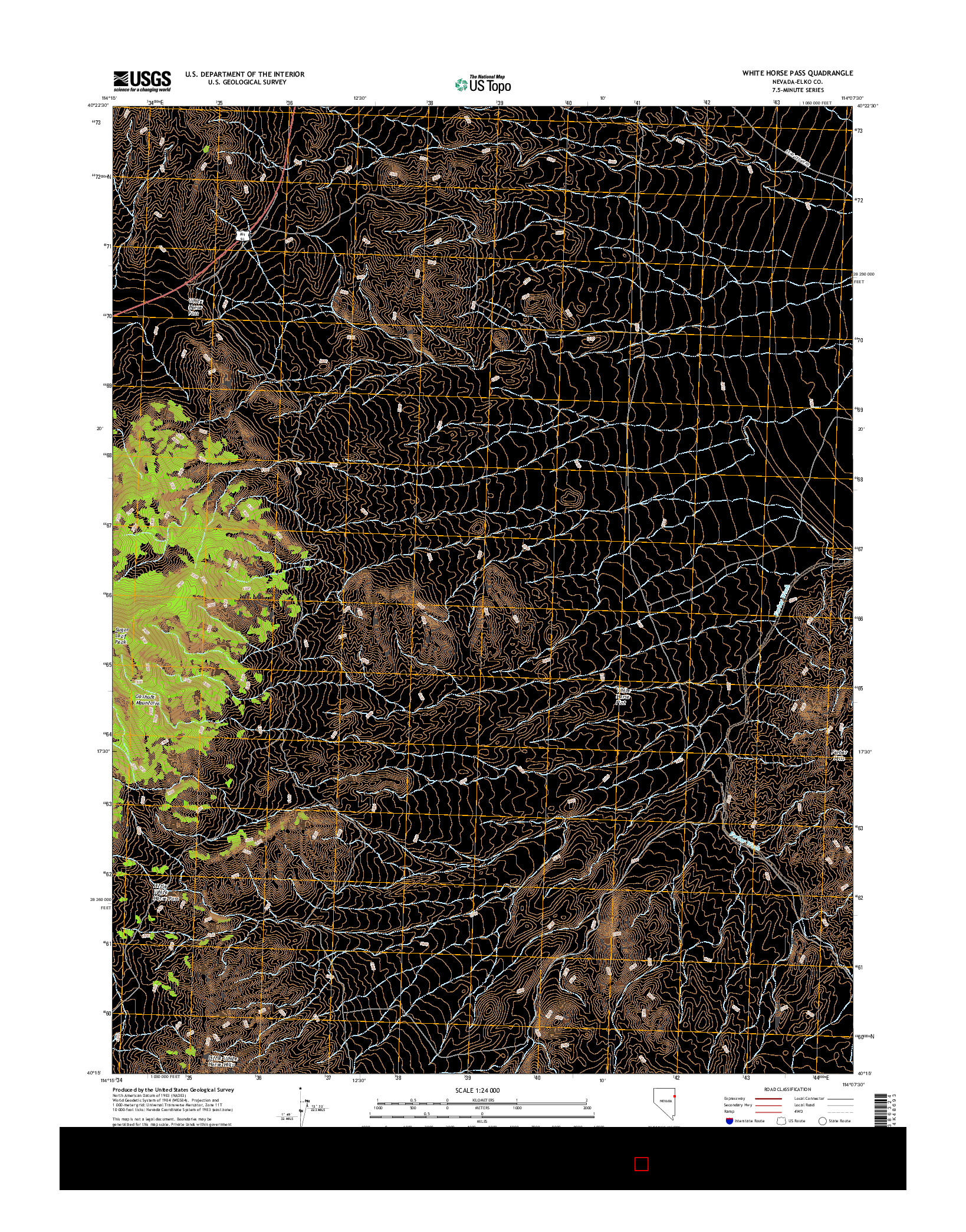 USGS US TOPO 7.5-MINUTE MAP FOR WHITE HORSE PASS, NV 2014