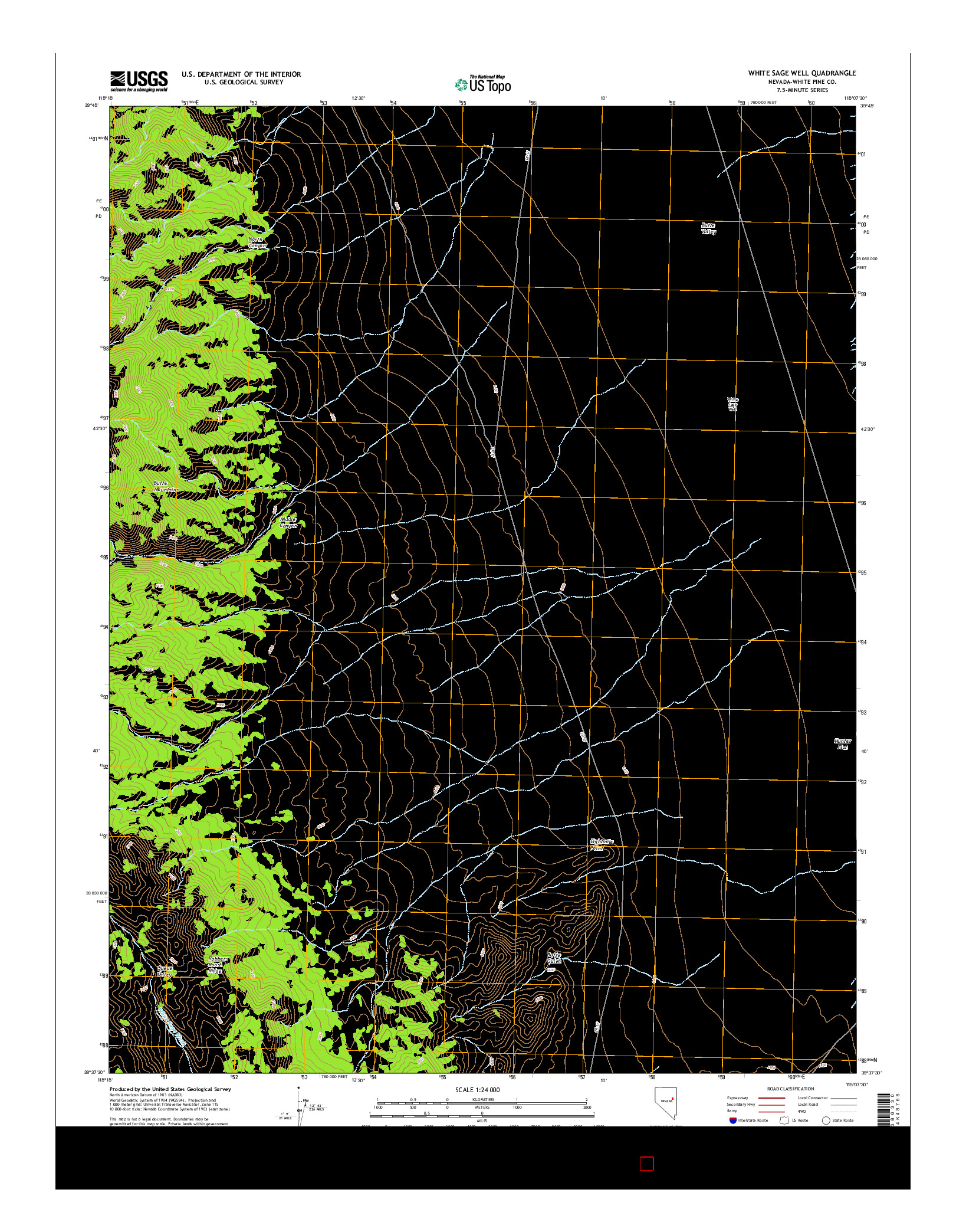 USGS US TOPO 7.5-MINUTE MAP FOR WHITE SAGE WELL, NV 2014