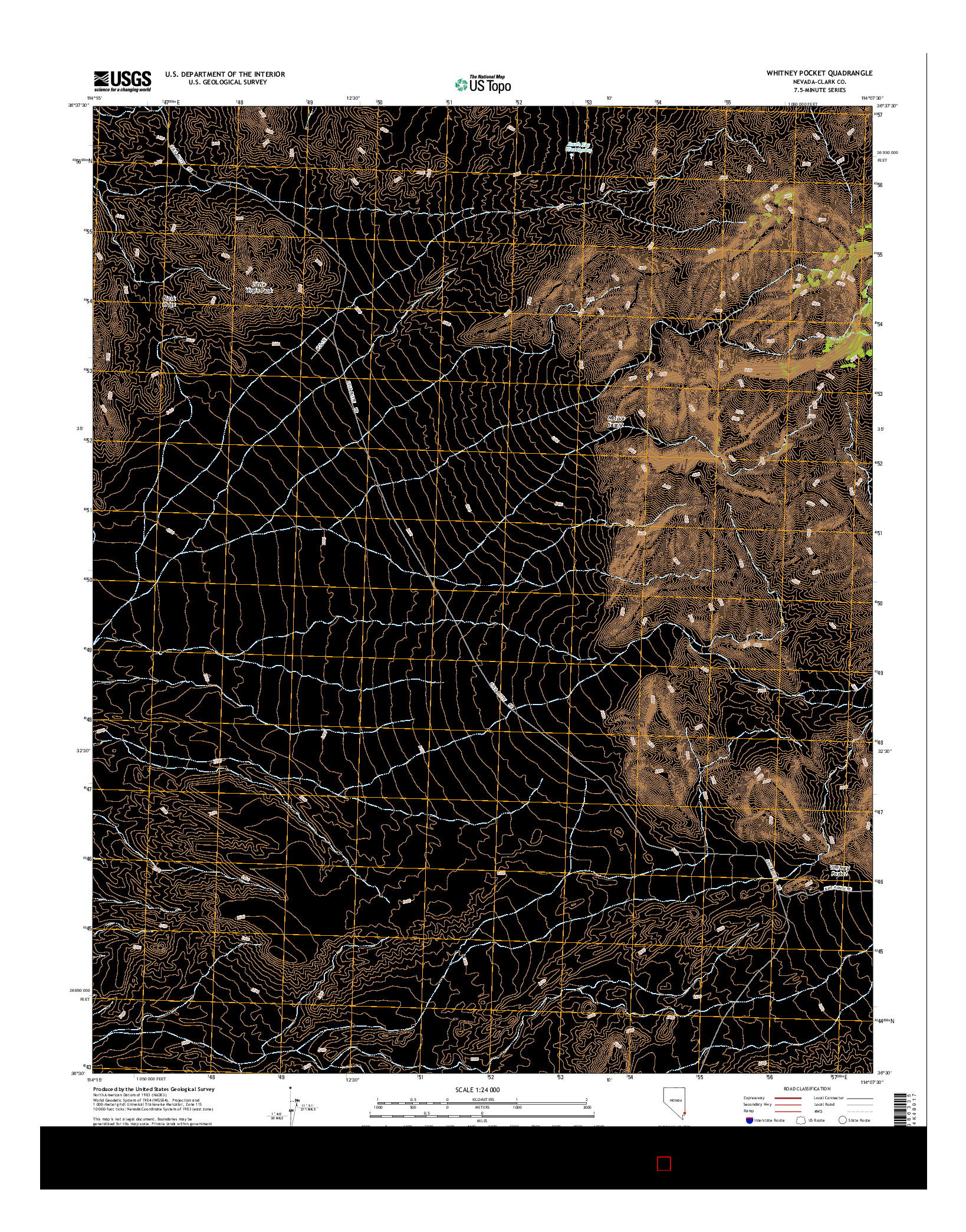 USGS US TOPO 7.5-MINUTE MAP FOR WHITNEY POCKET, NV 2014