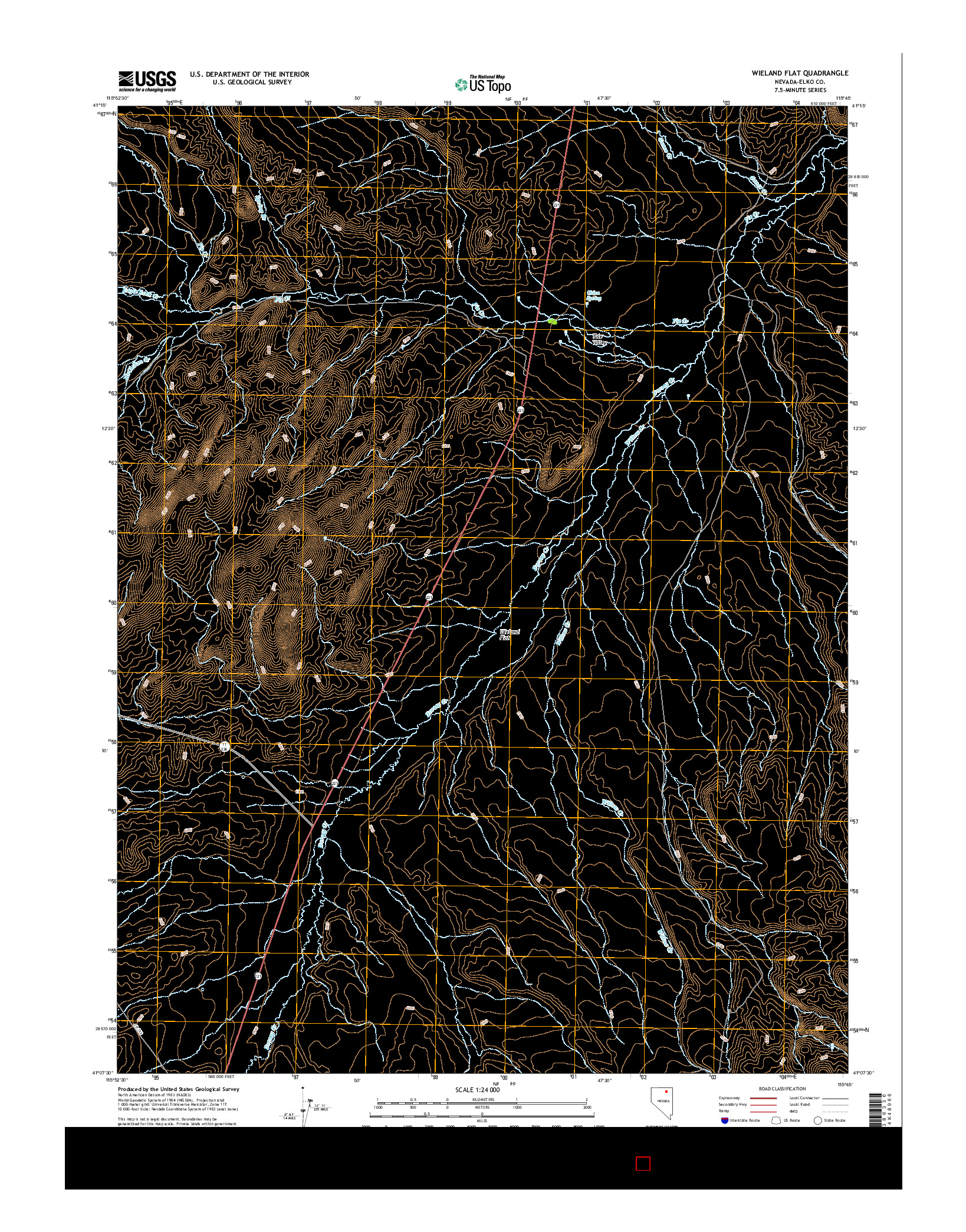 USGS US TOPO 7.5-MINUTE MAP FOR WIELAND FLAT, NV 2014