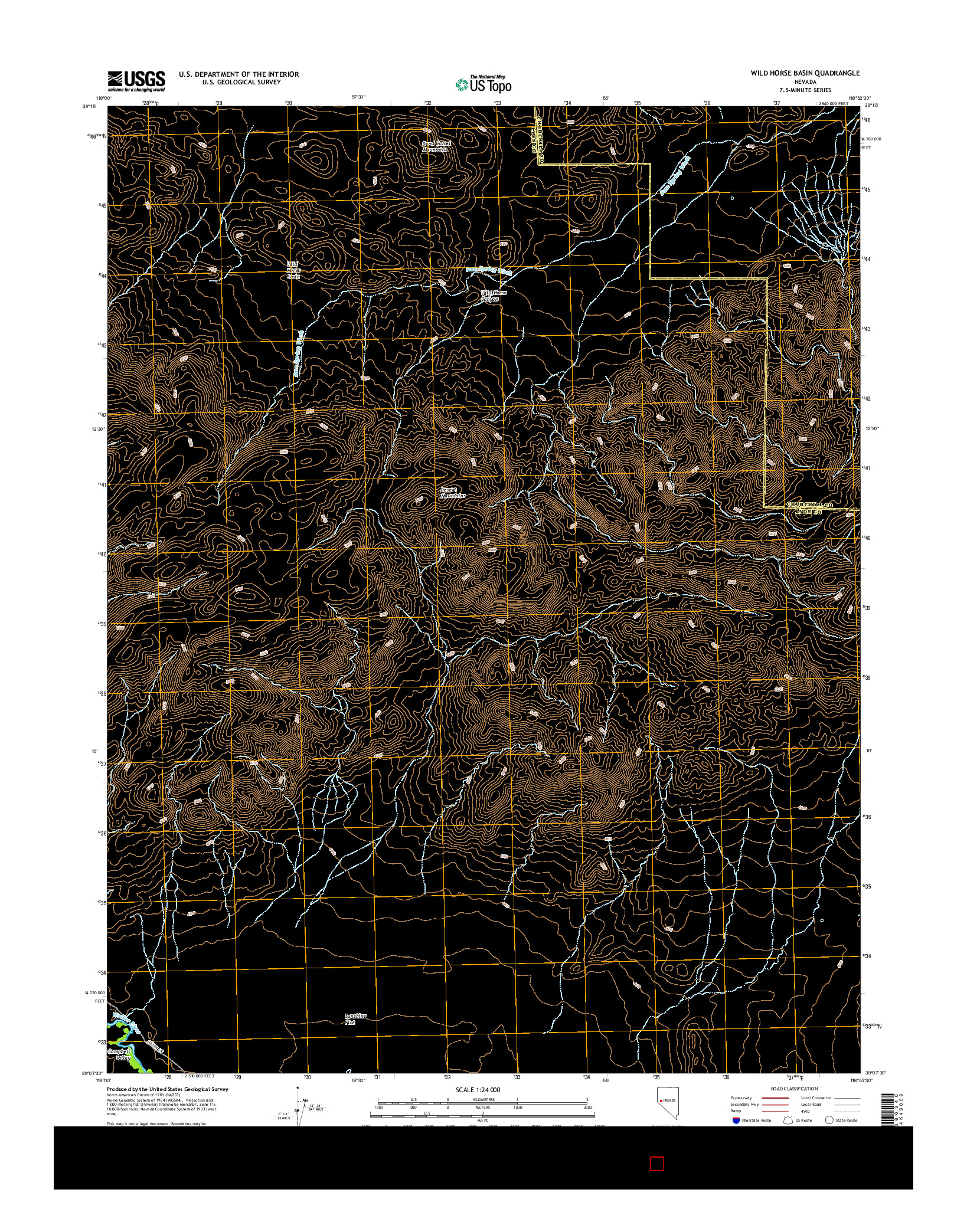 USGS US TOPO 7.5-MINUTE MAP FOR WILD HORSE BASIN, NV 2014