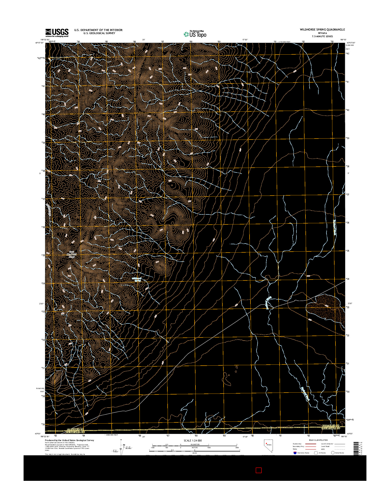 USGS US TOPO 7.5-MINUTE MAP FOR WILDHORSE SPRING, NV 2014