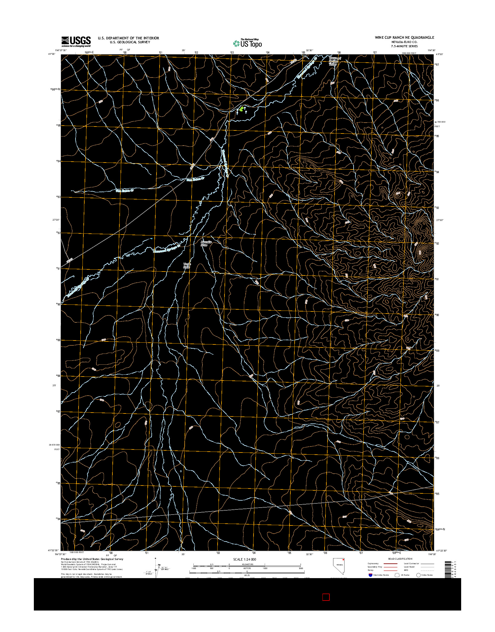 USGS US TOPO 7.5-MINUTE MAP FOR WINE CUP RANCH NE, NV 2014