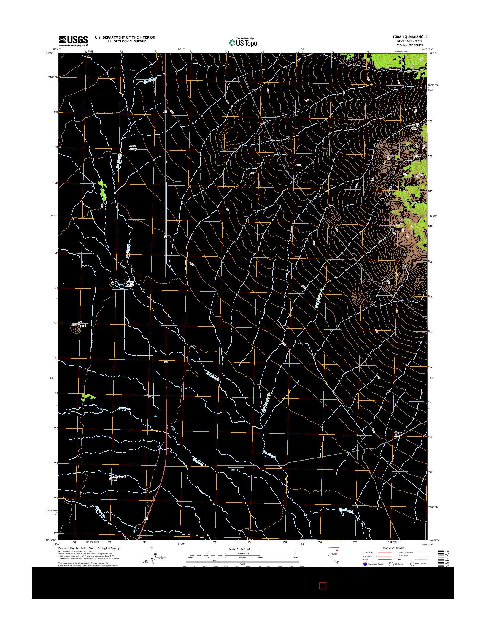 USGS US TOPO 7.5-MINUTE MAP FOR TOBAR, NV 2014