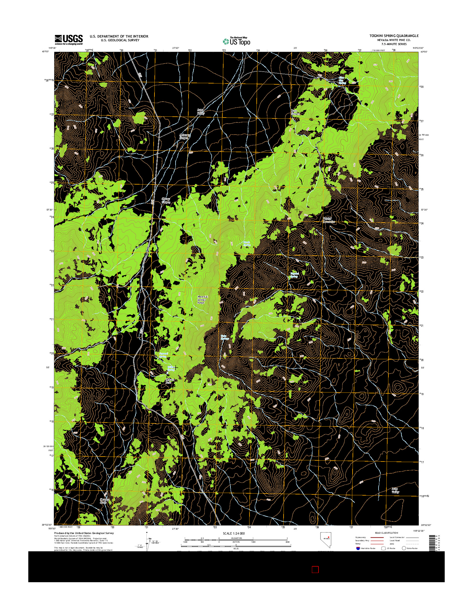 USGS US TOPO 7.5-MINUTE MAP FOR TOGNINI SPRING, NV 2014