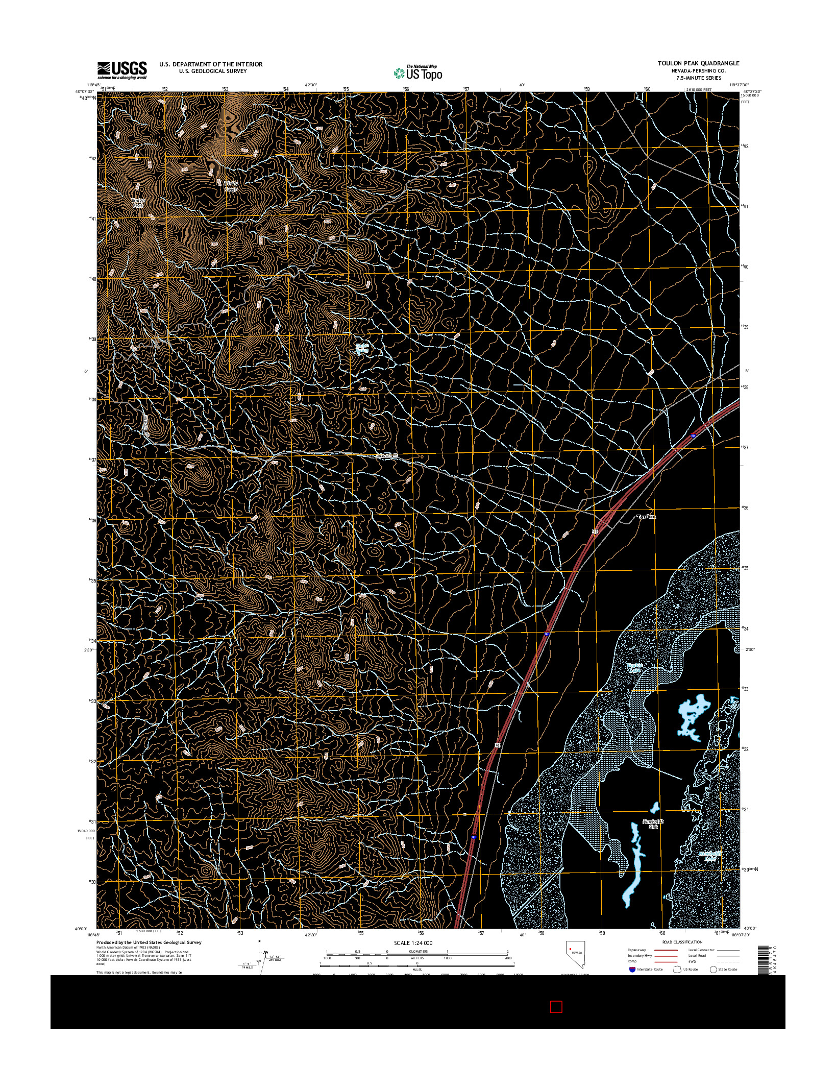 USGS US TOPO 7.5-MINUTE MAP FOR TOULON PEAK, NV 2014