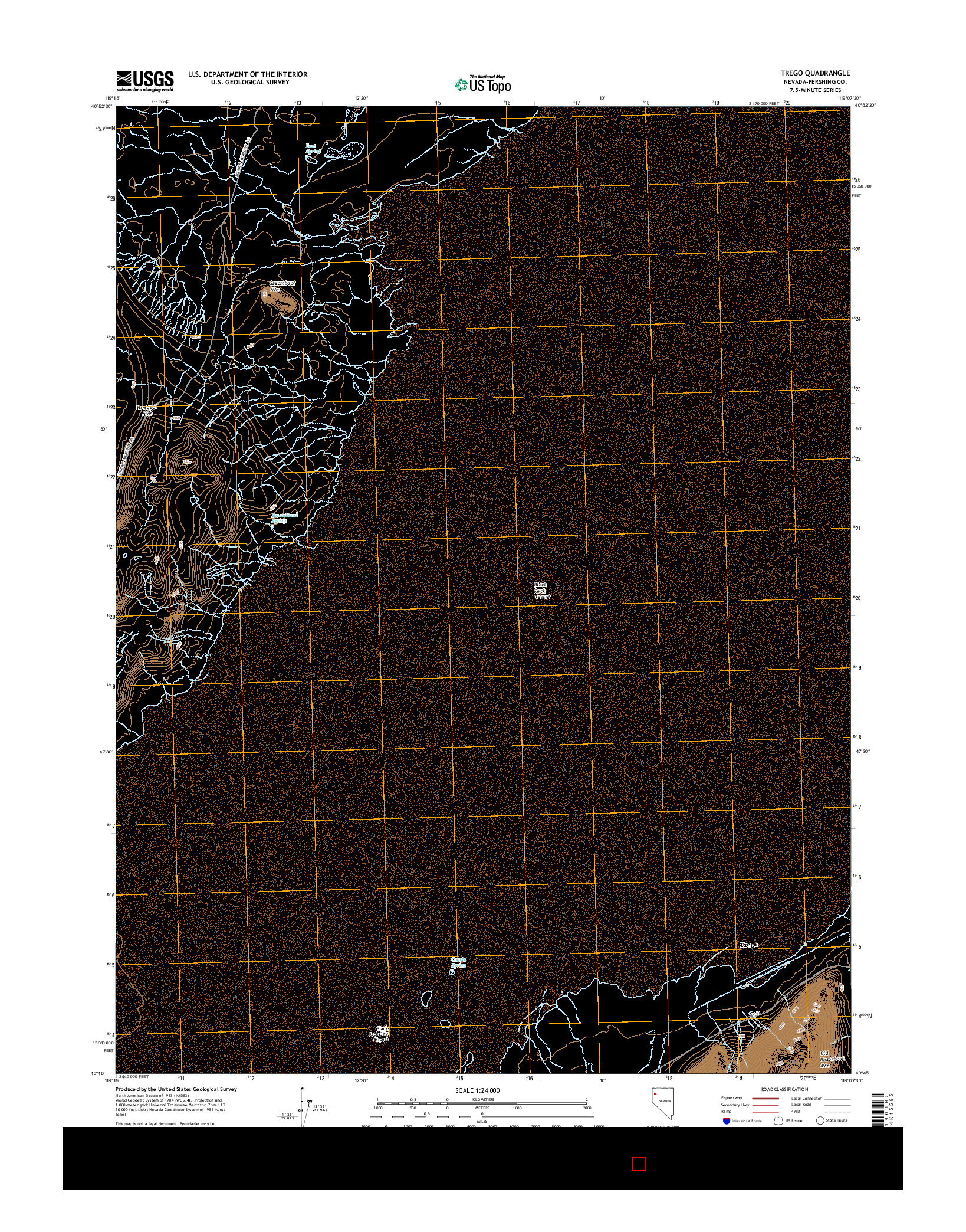 USGS US TOPO 7.5-MINUTE MAP FOR TREGO, NV 2014