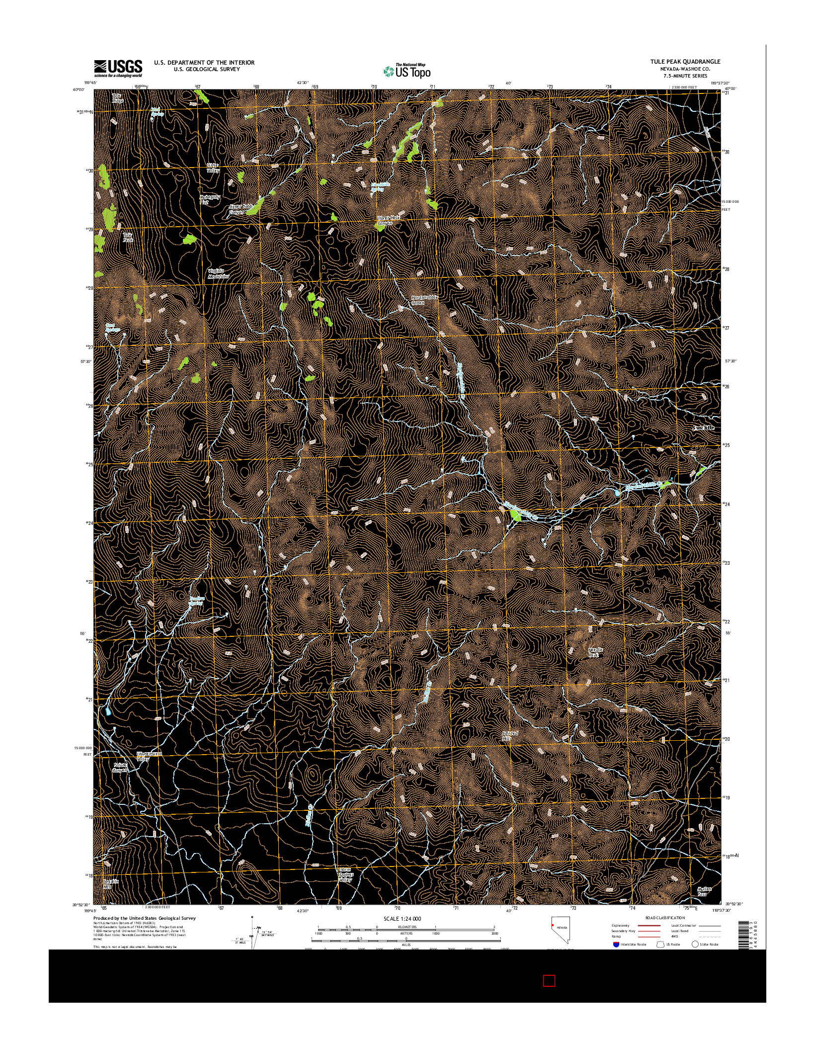 USGS US TOPO 7.5-MINUTE MAP FOR TULE PEAK, NV 2014