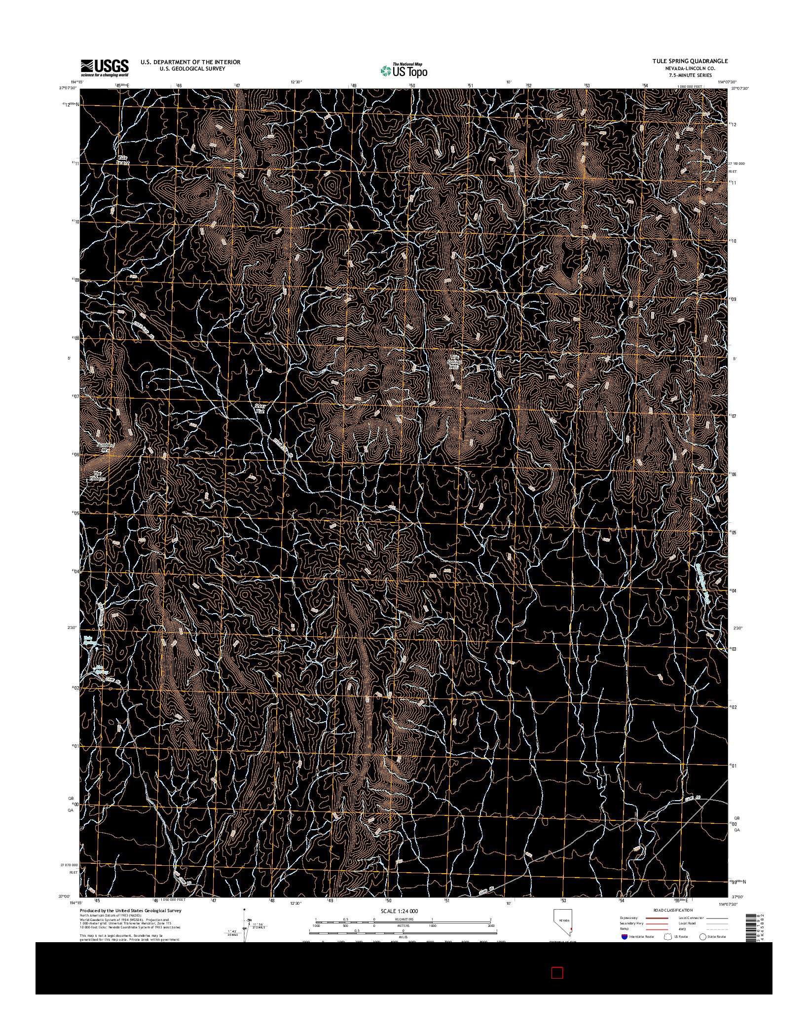 USGS US TOPO 7.5-MINUTE MAP FOR TULE SPRING, NV 2014