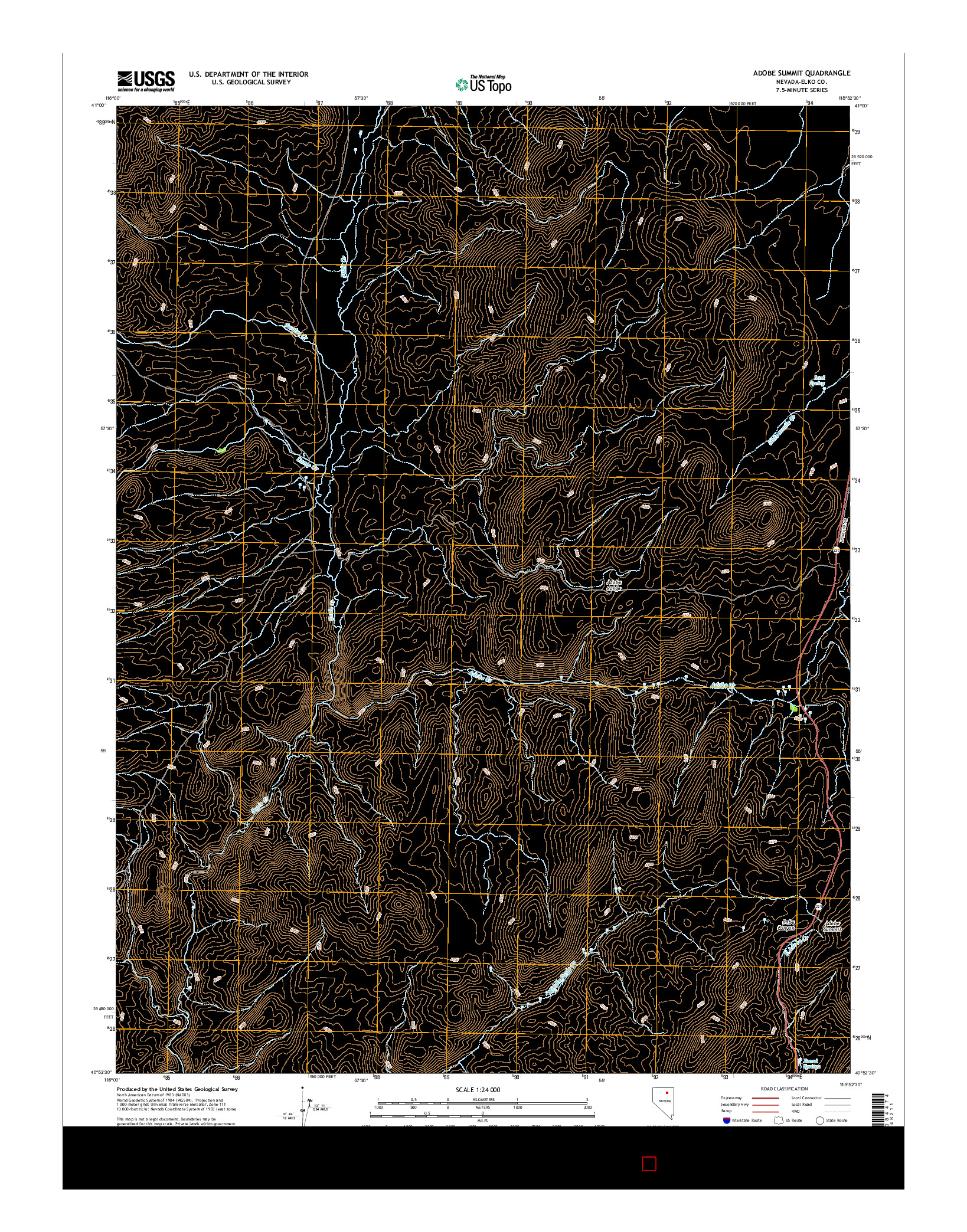 USGS US TOPO 7.5-MINUTE MAP FOR ADOBE SUMMIT, NV 2014