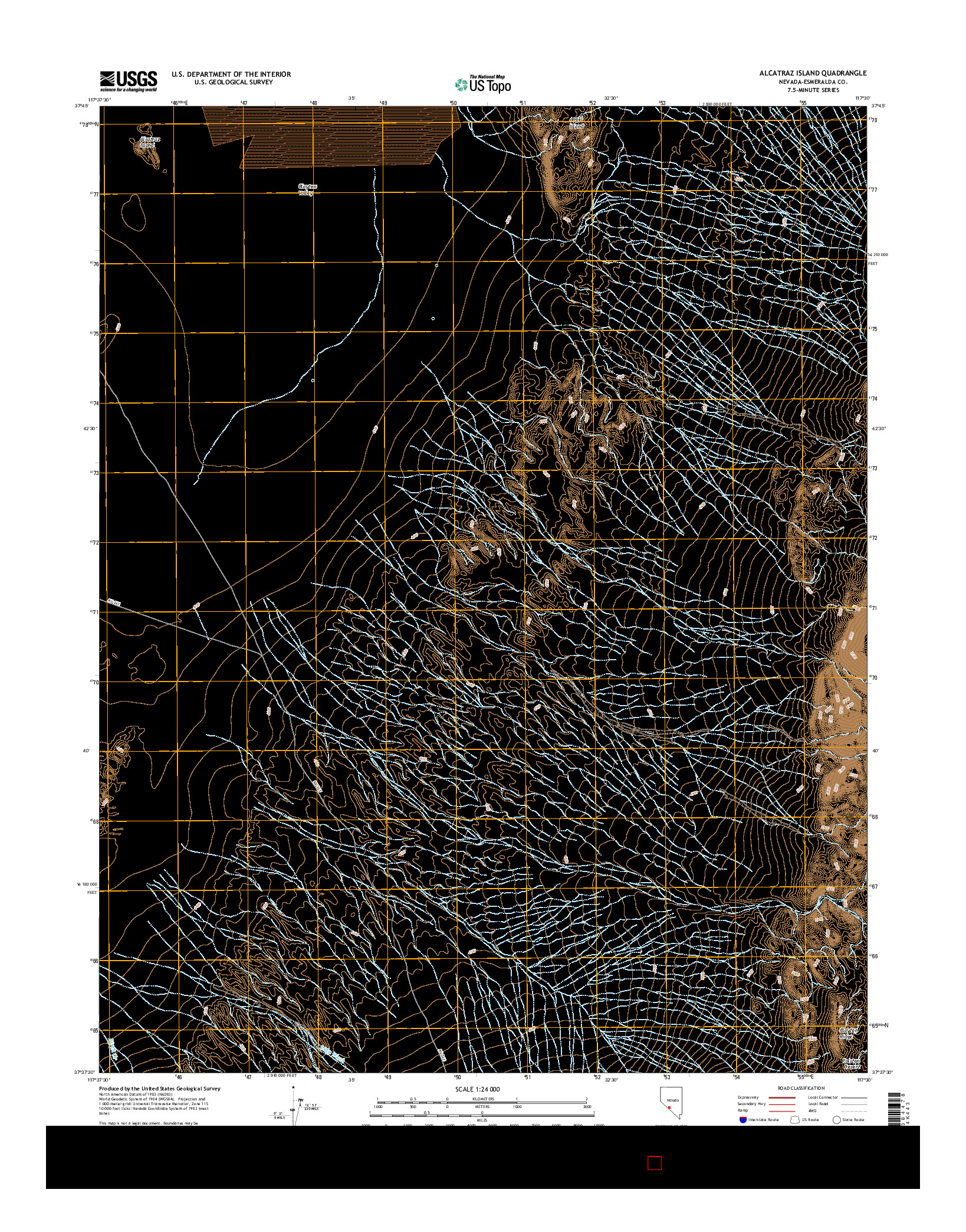 USGS US TOPO 7.5-MINUTE MAP FOR ALCATRAZ ISLAND, NV 2014