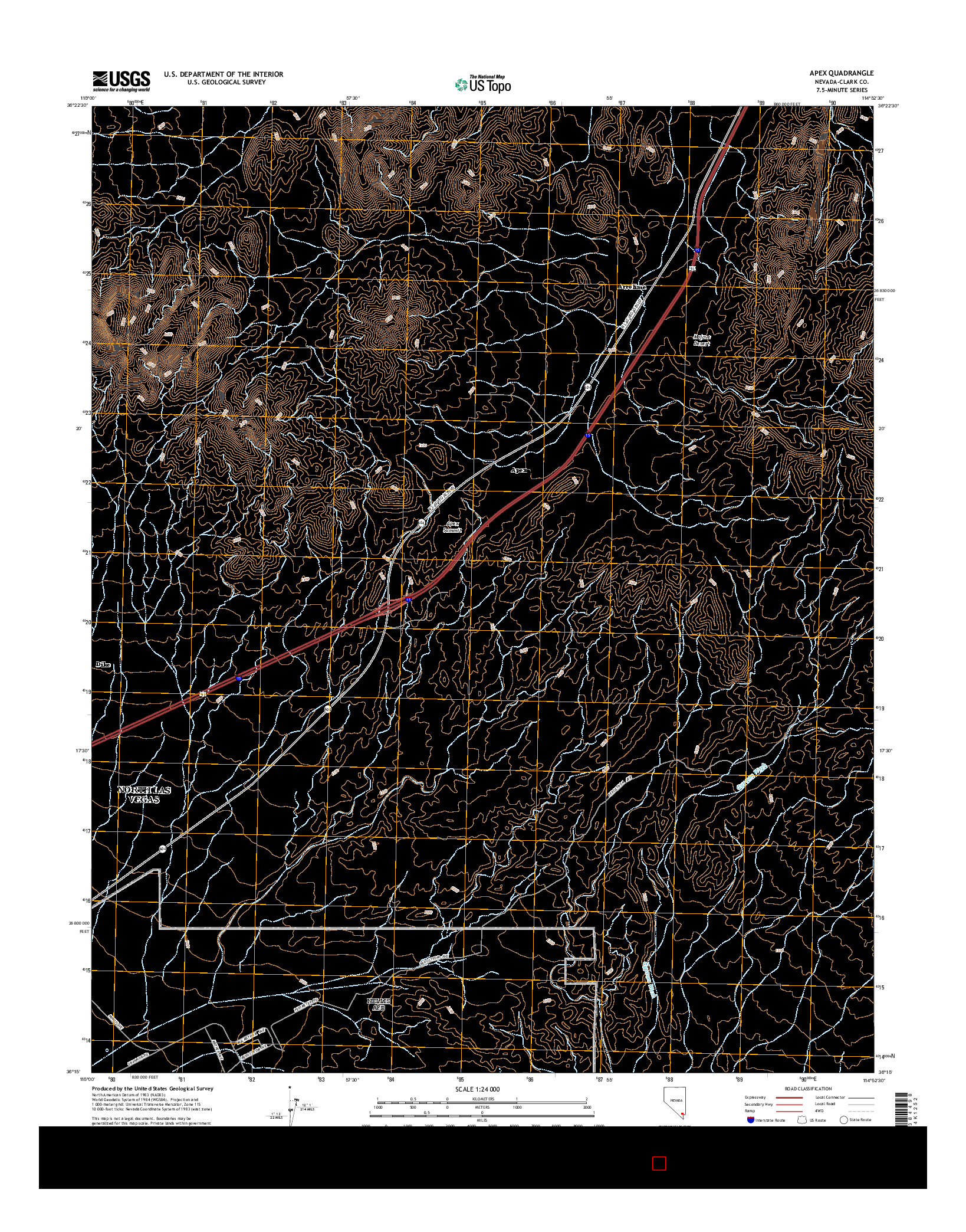 USGS US TOPO 7.5-MINUTE MAP FOR APEX, NV 2014