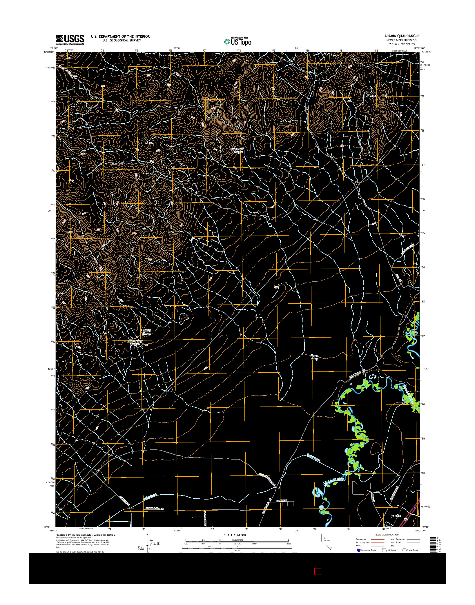 USGS US TOPO 7.5-MINUTE MAP FOR ARABIA, NV 2014