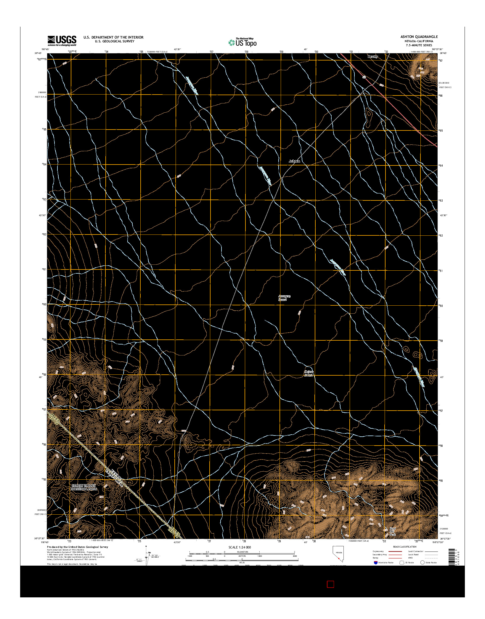 USGS US TOPO 7.5-MINUTE MAP FOR ASHTON, NV-CA 2014