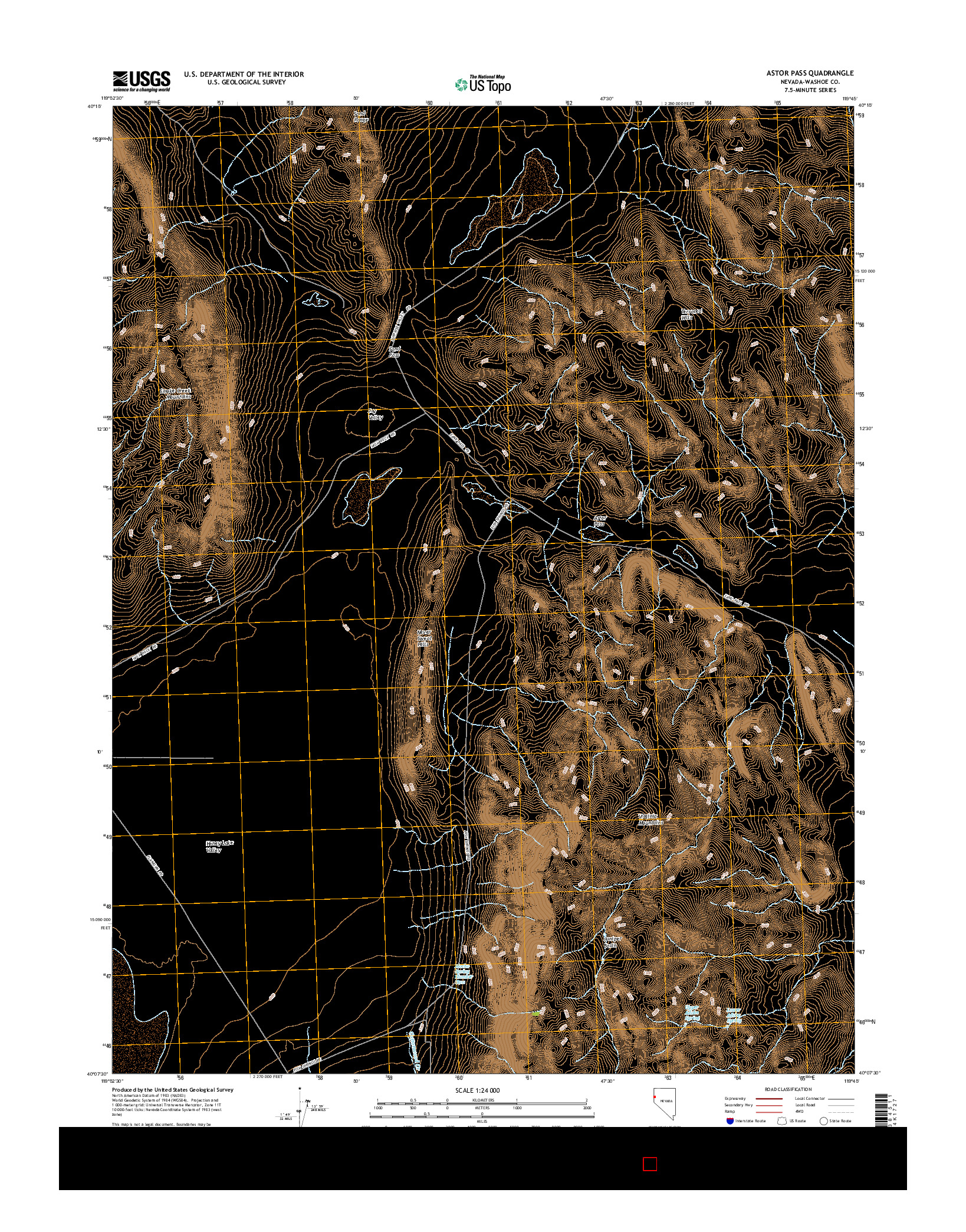 USGS US TOPO 7.5-MINUTE MAP FOR ASTOR PASS, NV 2014