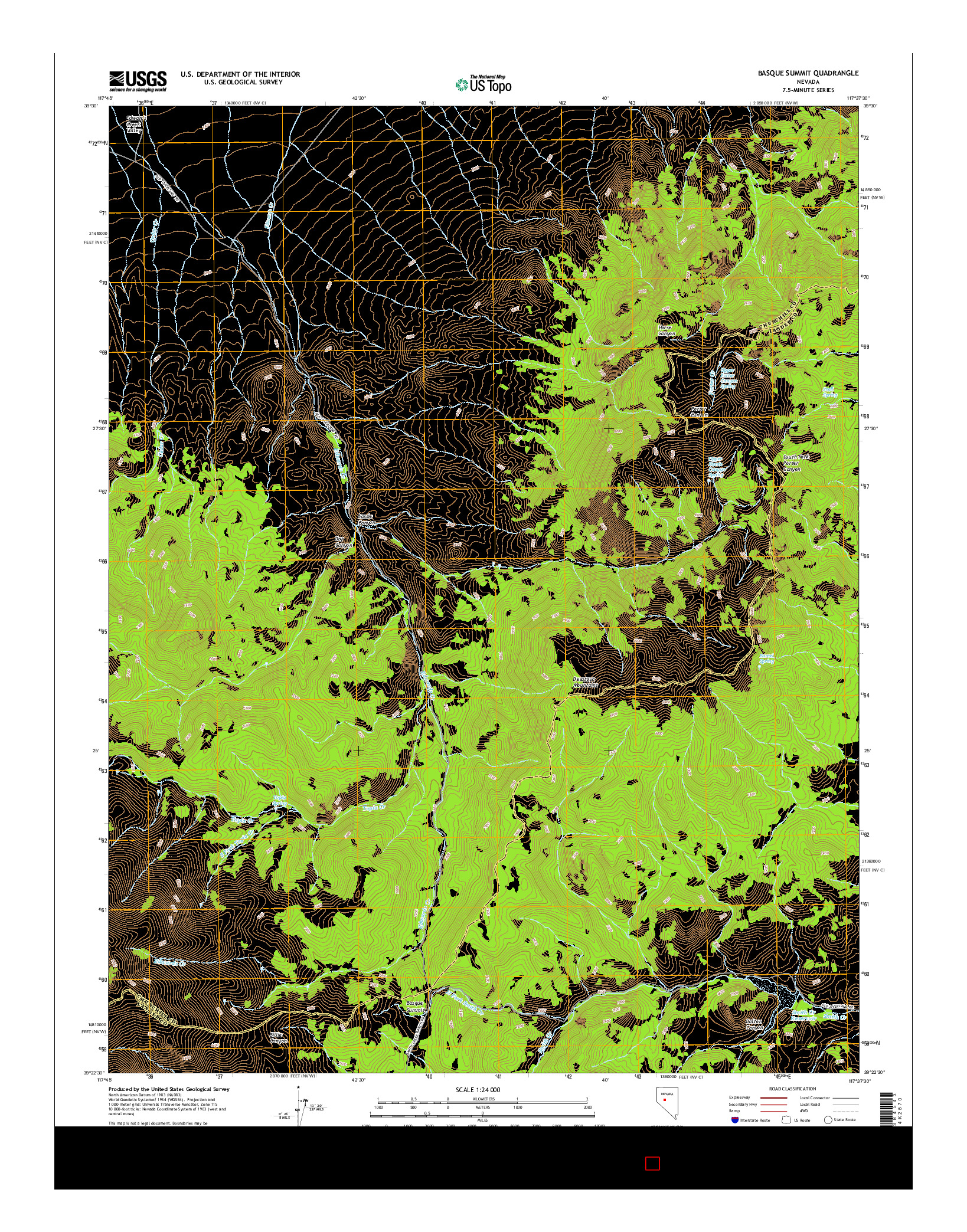 USGS US TOPO 7.5-MINUTE MAP FOR BASQUE SUMMIT, NV 2014