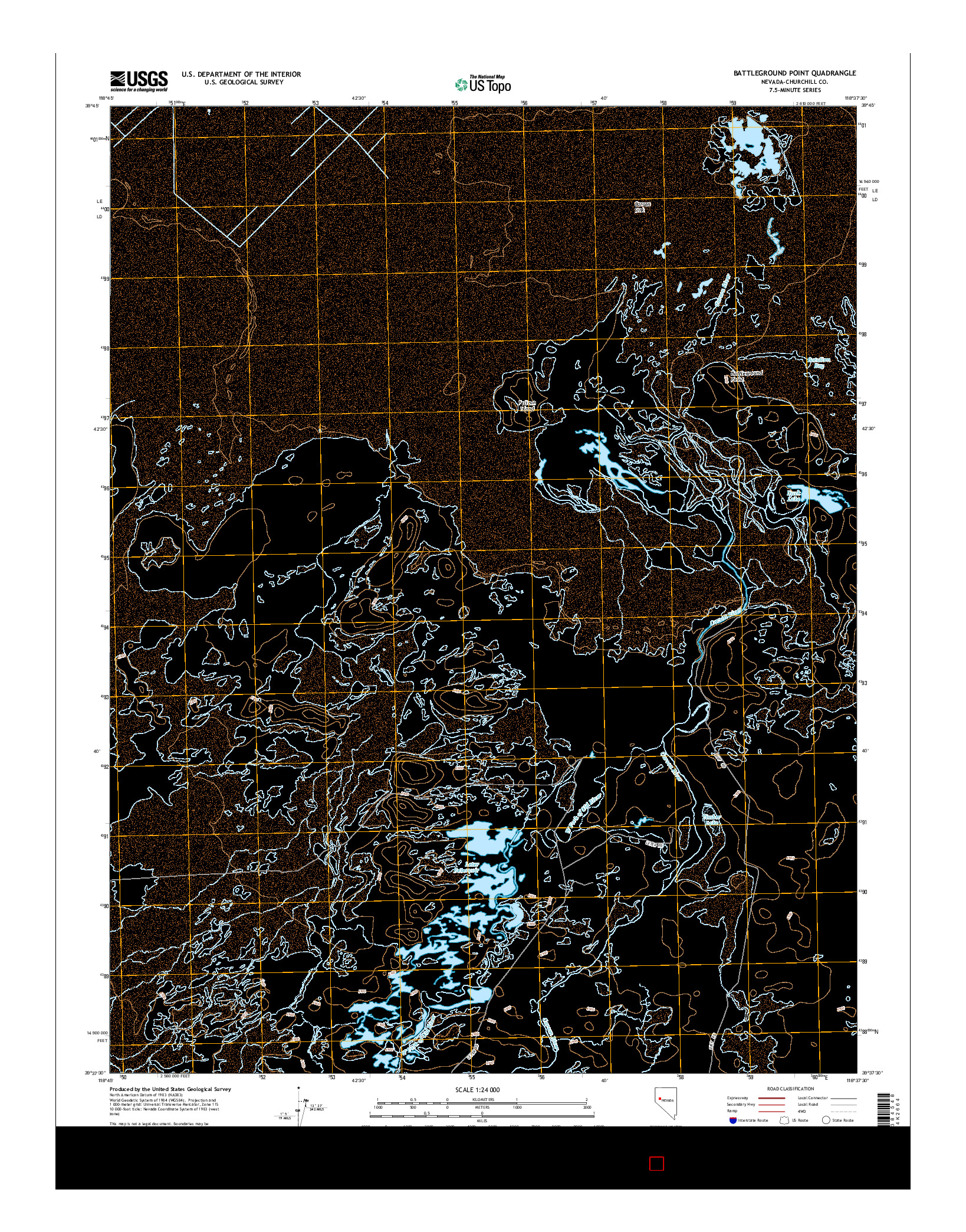 USGS US TOPO 7.5-MINUTE MAP FOR BATTLEGROUND POINT, NV 2014