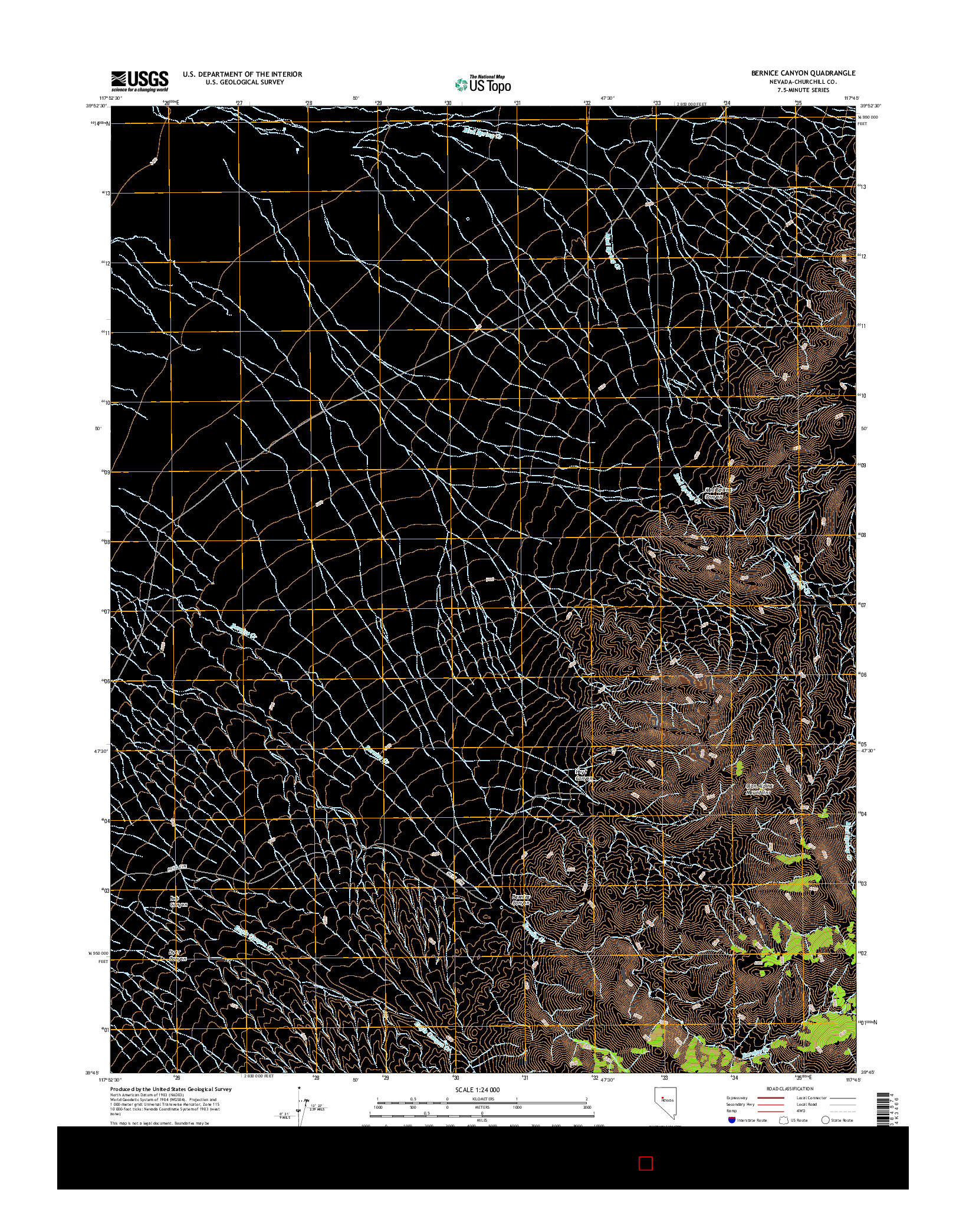 USGS US TOPO 7.5-MINUTE MAP FOR BERNICE CANYON, NV 2014