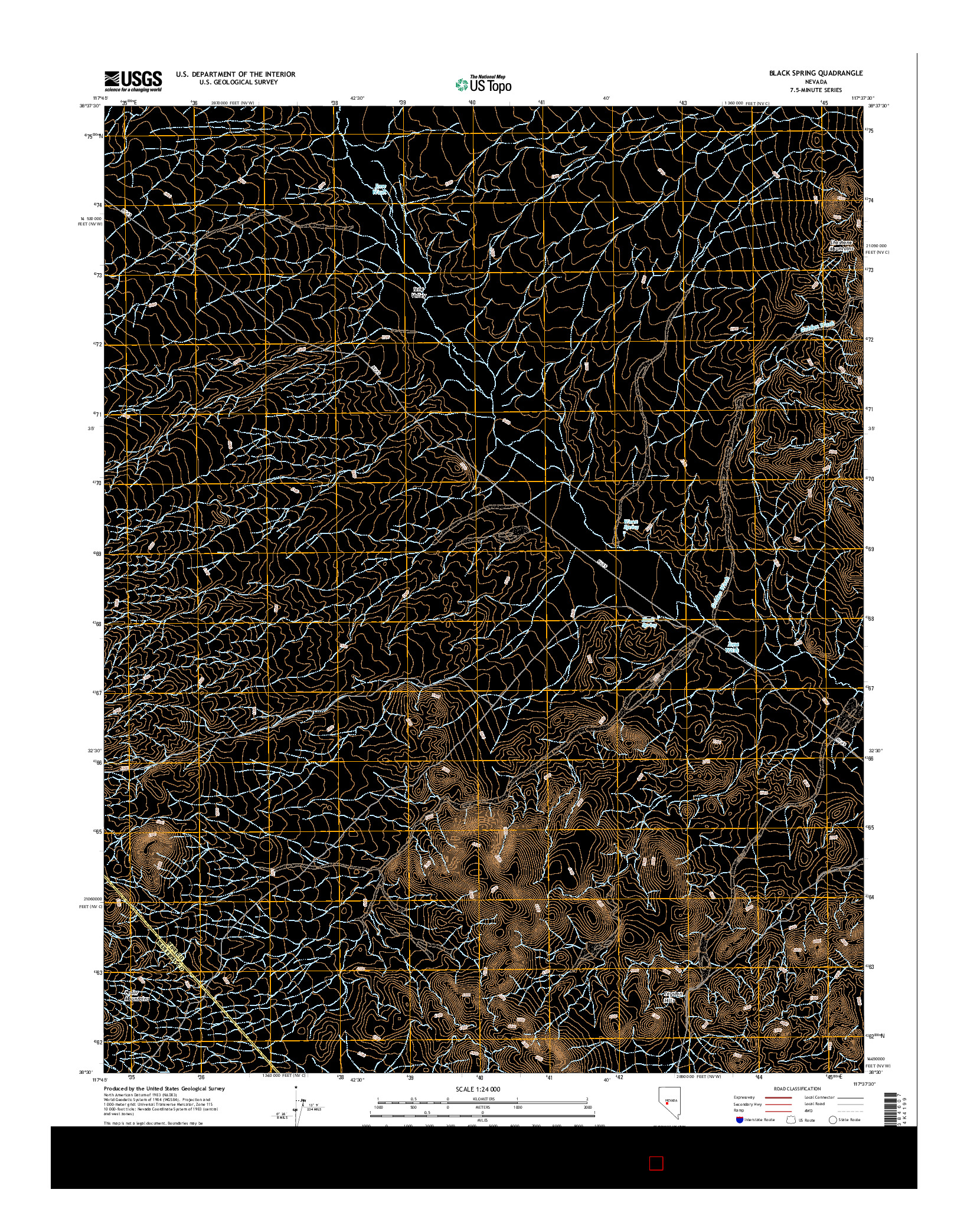 USGS US TOPO 7.5-MINUTE MAP FOR BLACK SPRING, NV 2014
