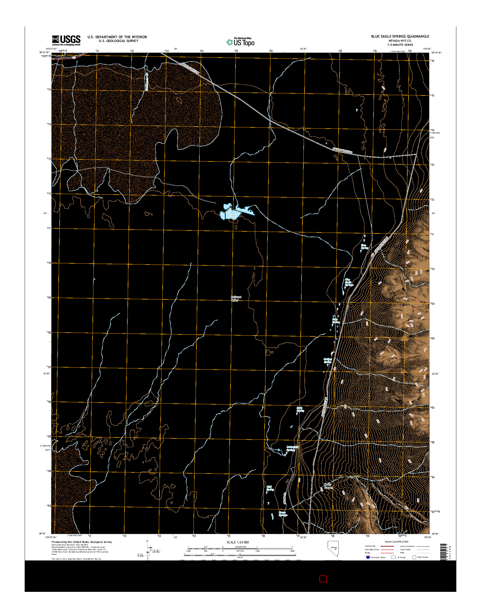 USGS US TOPO 7.5-MINUTE MAP FOR BLUE EAGLE SPRINGS, NV 2014