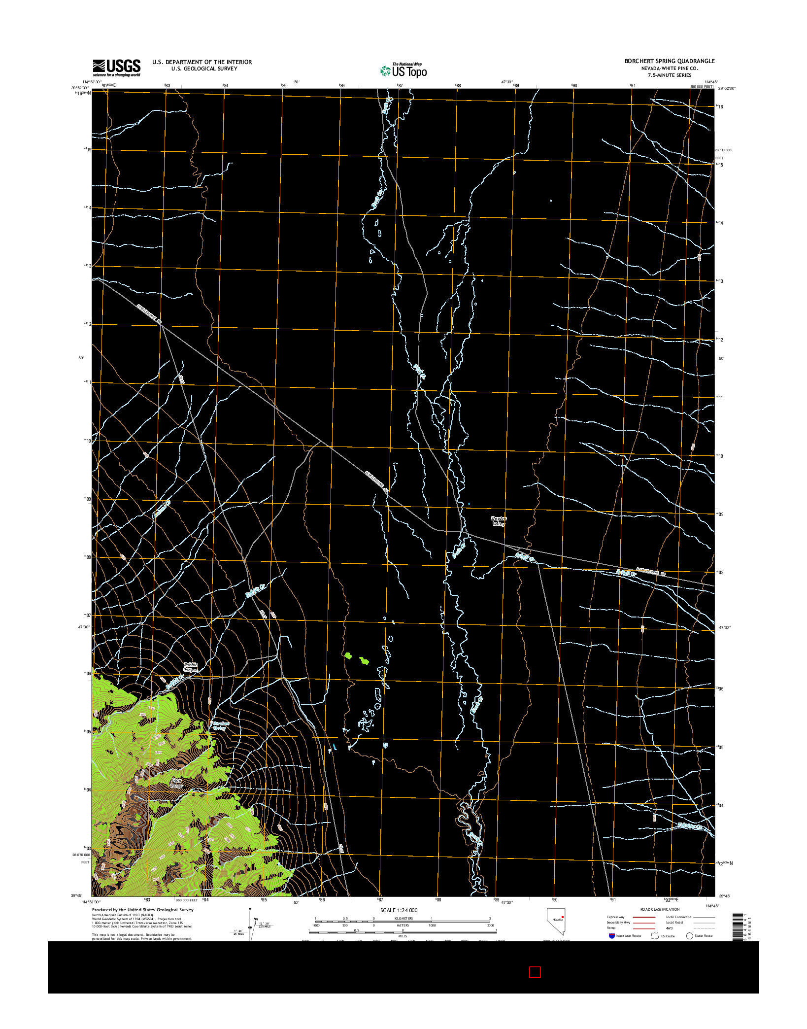 USGS US TOPO 7.5-MINUTE MAP FOR BORCHERT SPRING, NV 2014