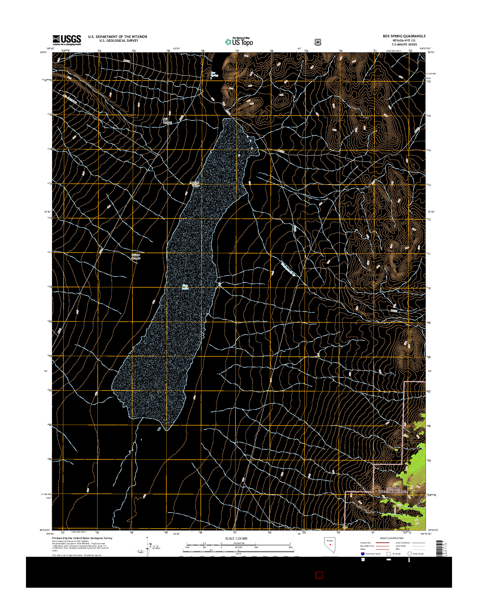 USGS US TOPO 7.5-MINUTE MAP FOR BOX SPRING, NV 2014