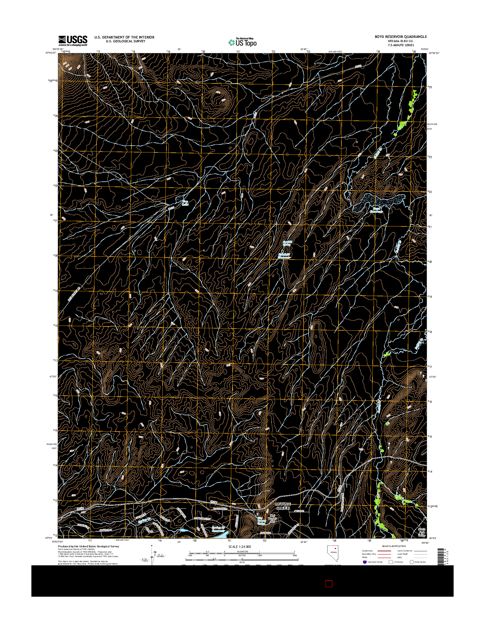 USGS US TOPO 7.5-MINUTE MAP FOR BOYD RESERVOIR, NV 2014