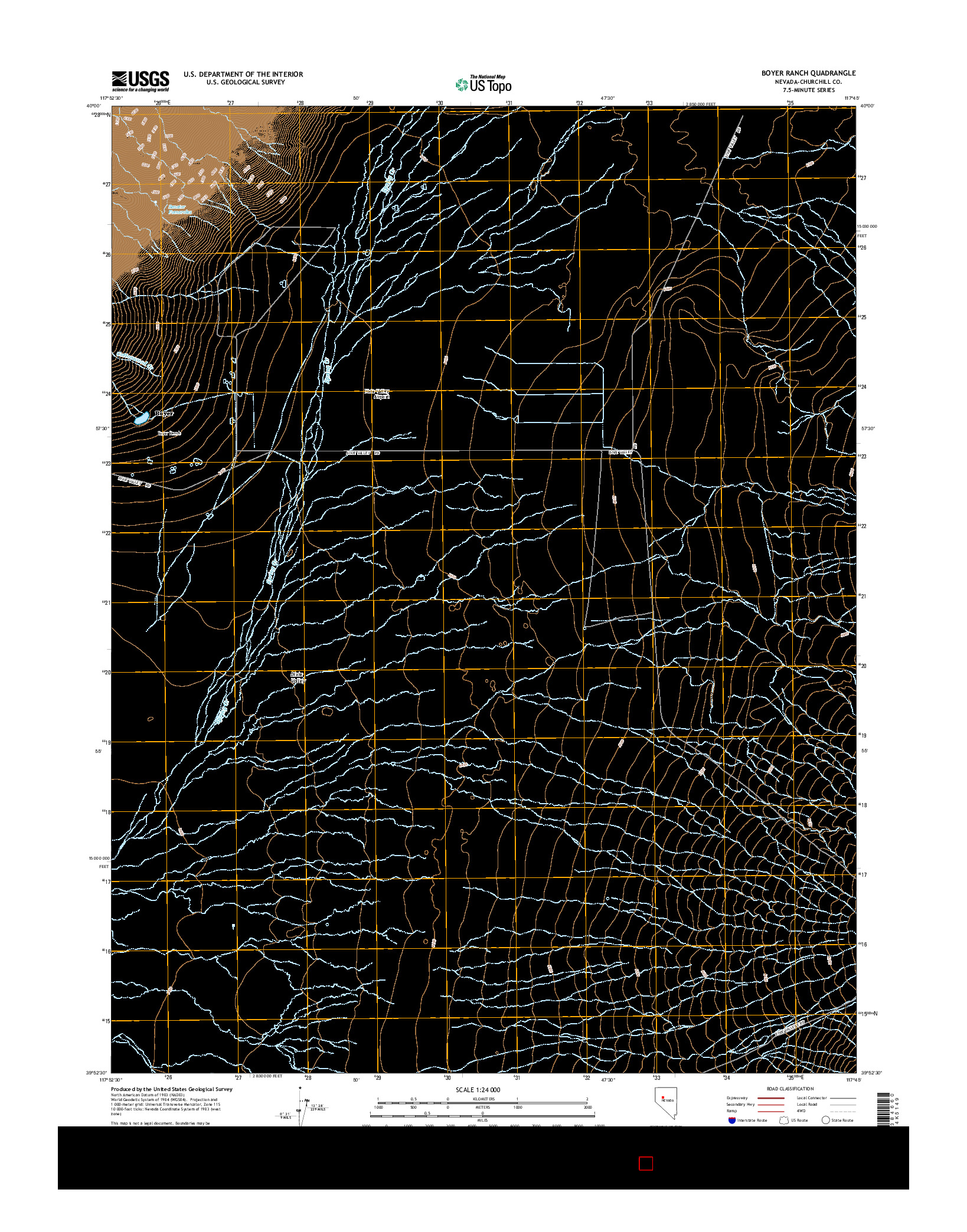 USGS US TOPO 7.5-MINUTE MAP FOR BOYER RANCH, NV 2014