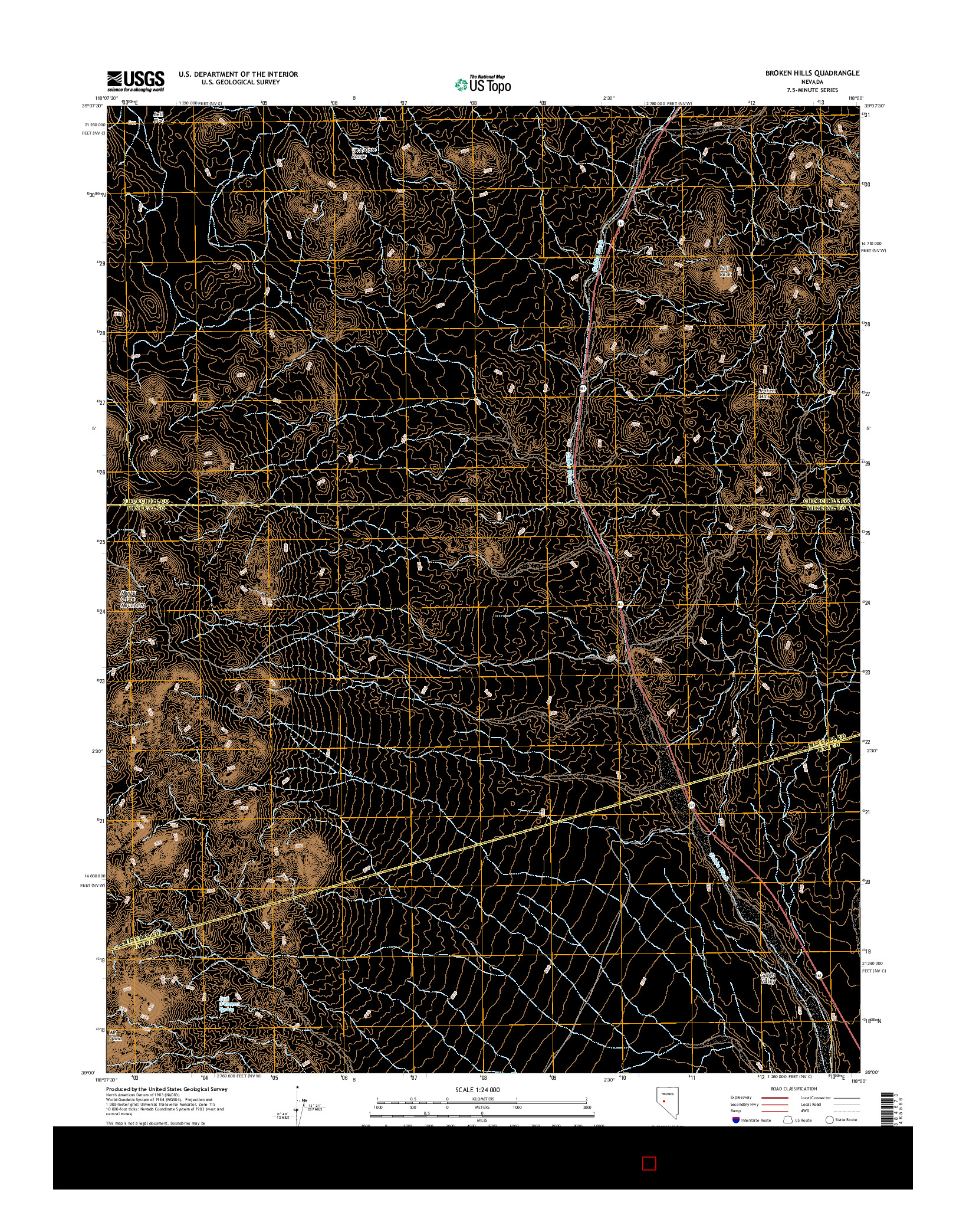 USGS US TOPO 7.5-MINUTE MAP FOR BROKEN HILLS, NV 2014