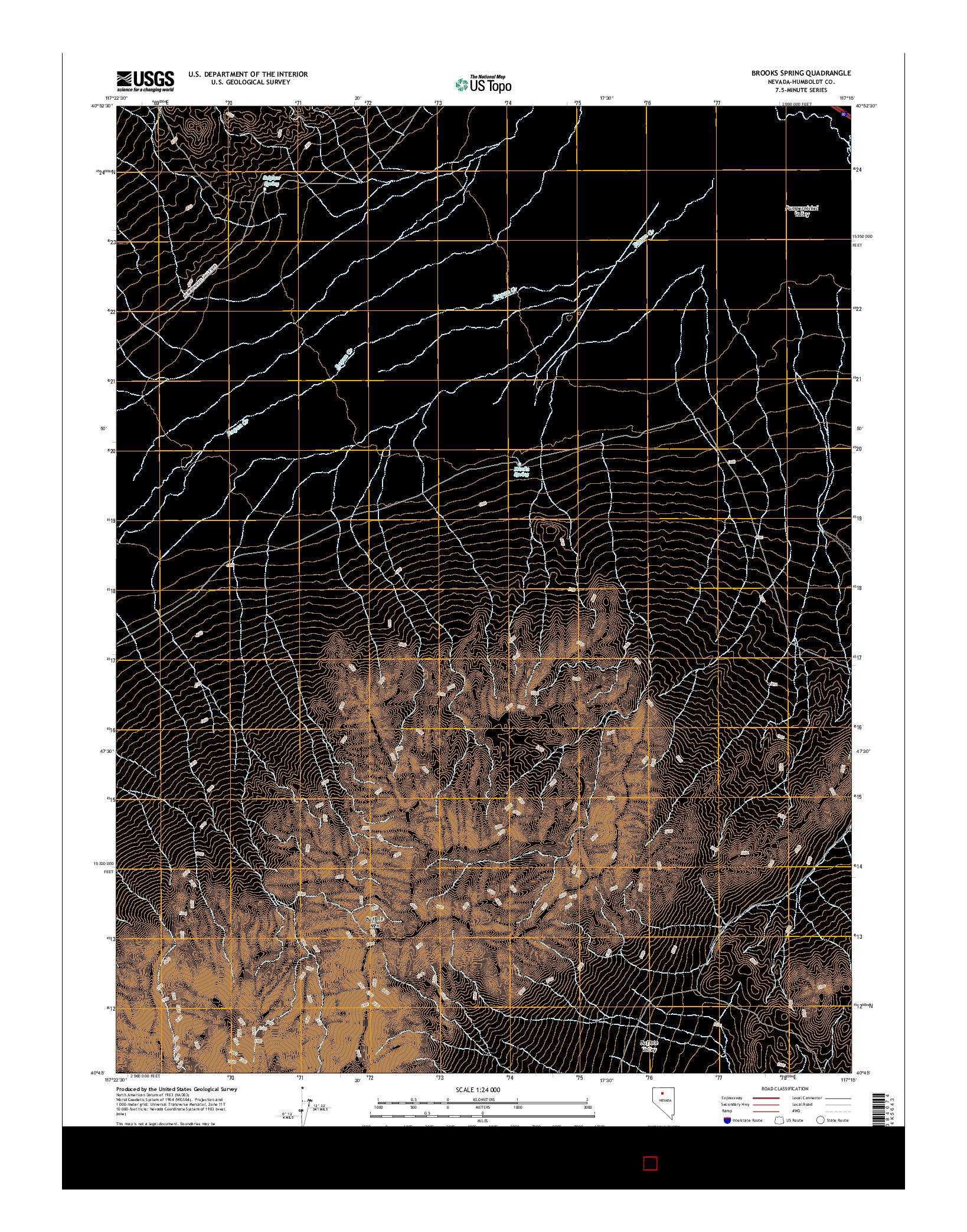 USGS US TOPO 7.5-MINUTE MAP FOR BROOKS SPRING, NV 2014