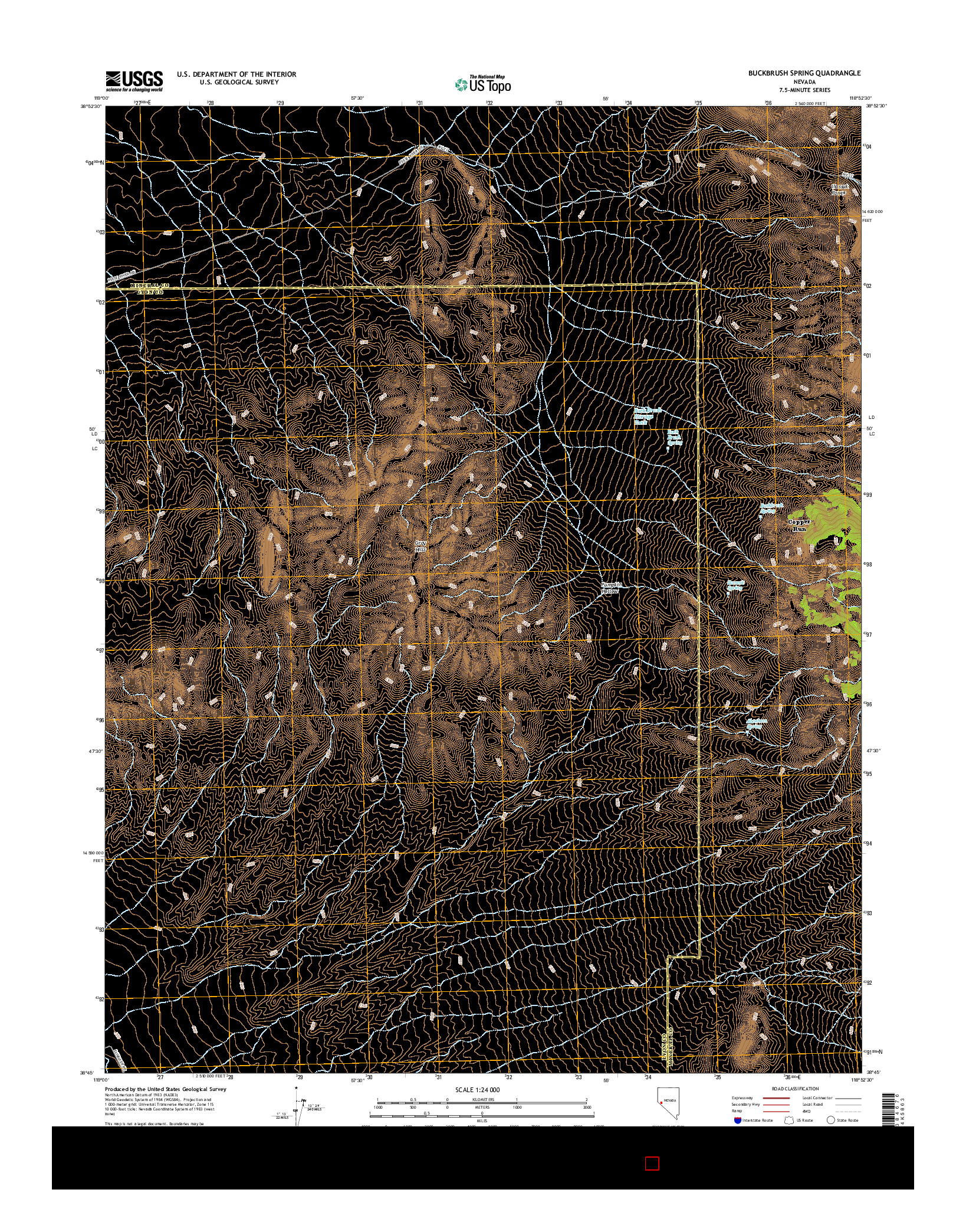 USGS US TOPO 7.5-MINUTE MAP FOR BUCKBRUSH SPRING, NV 2014