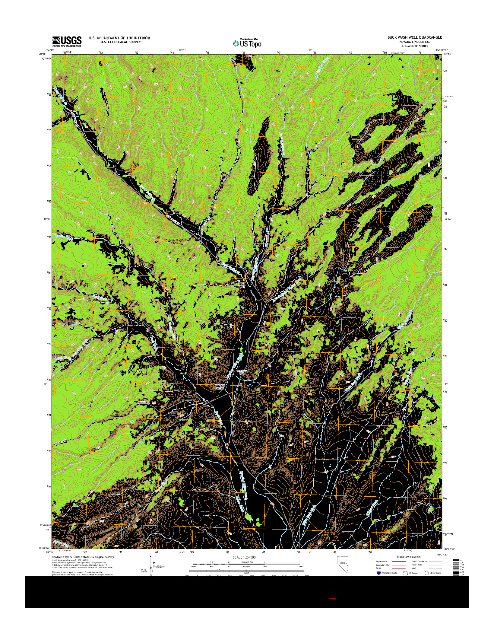 USGS US TOPO 7.5-MINUTE MAP FOR BUCK WASH WELL, NV 2014