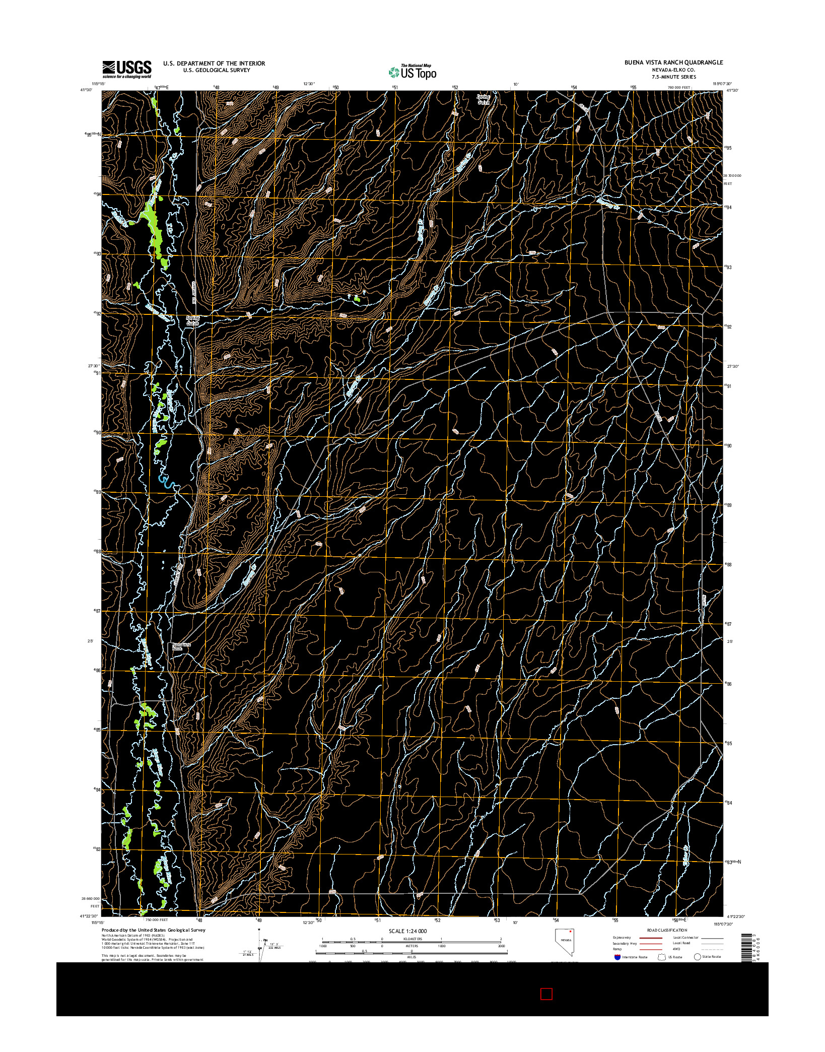 USGS US TOPO 7.5-MINUTE MAP FOR BUENA VISTA RANCH, NV 2014